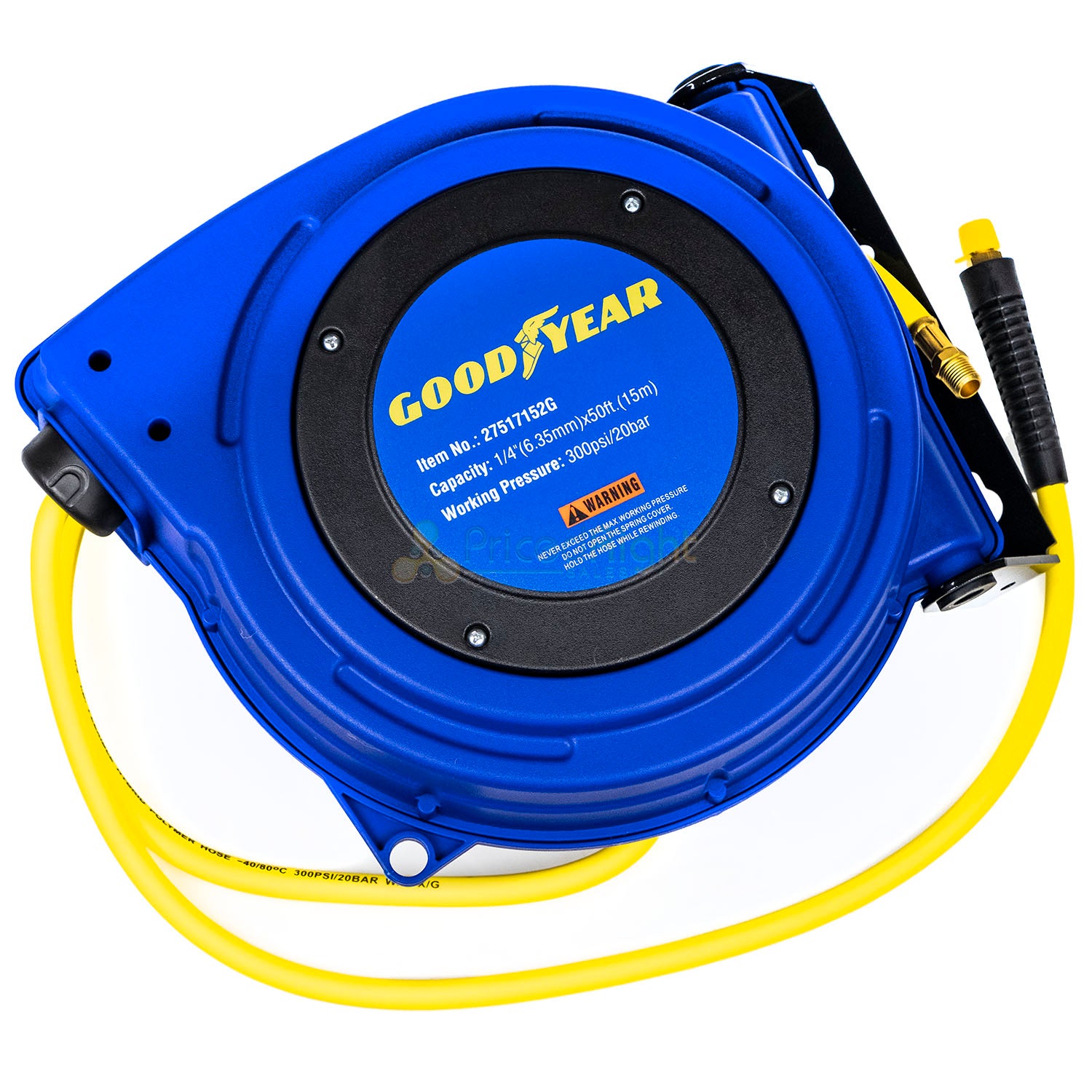 Legacy Retractable Air/Water Hose Reel — With 1/2in. x 50ft. PVC