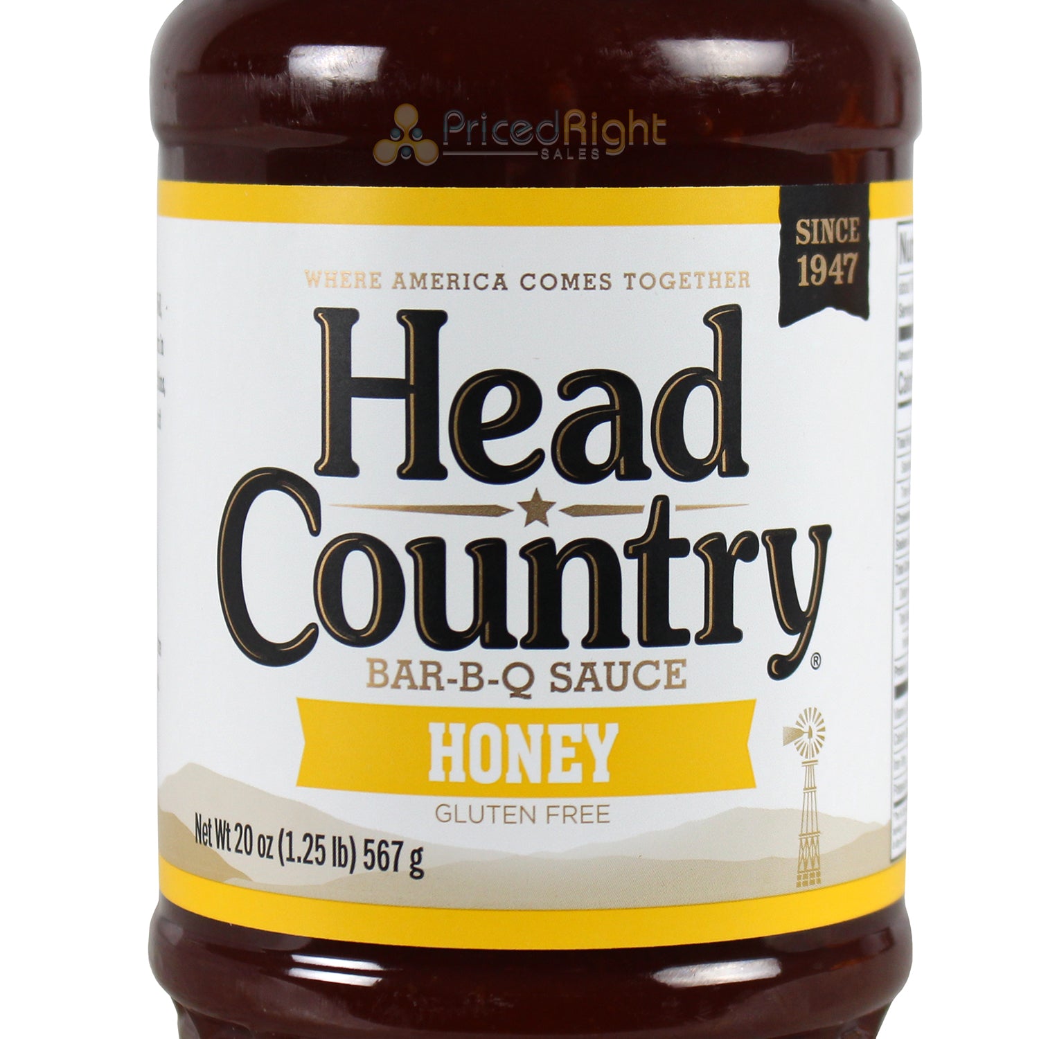 Head Country Honey BBQ Sauce 20 Oz Gluten Free Vegan Vegetarian Mild HC620