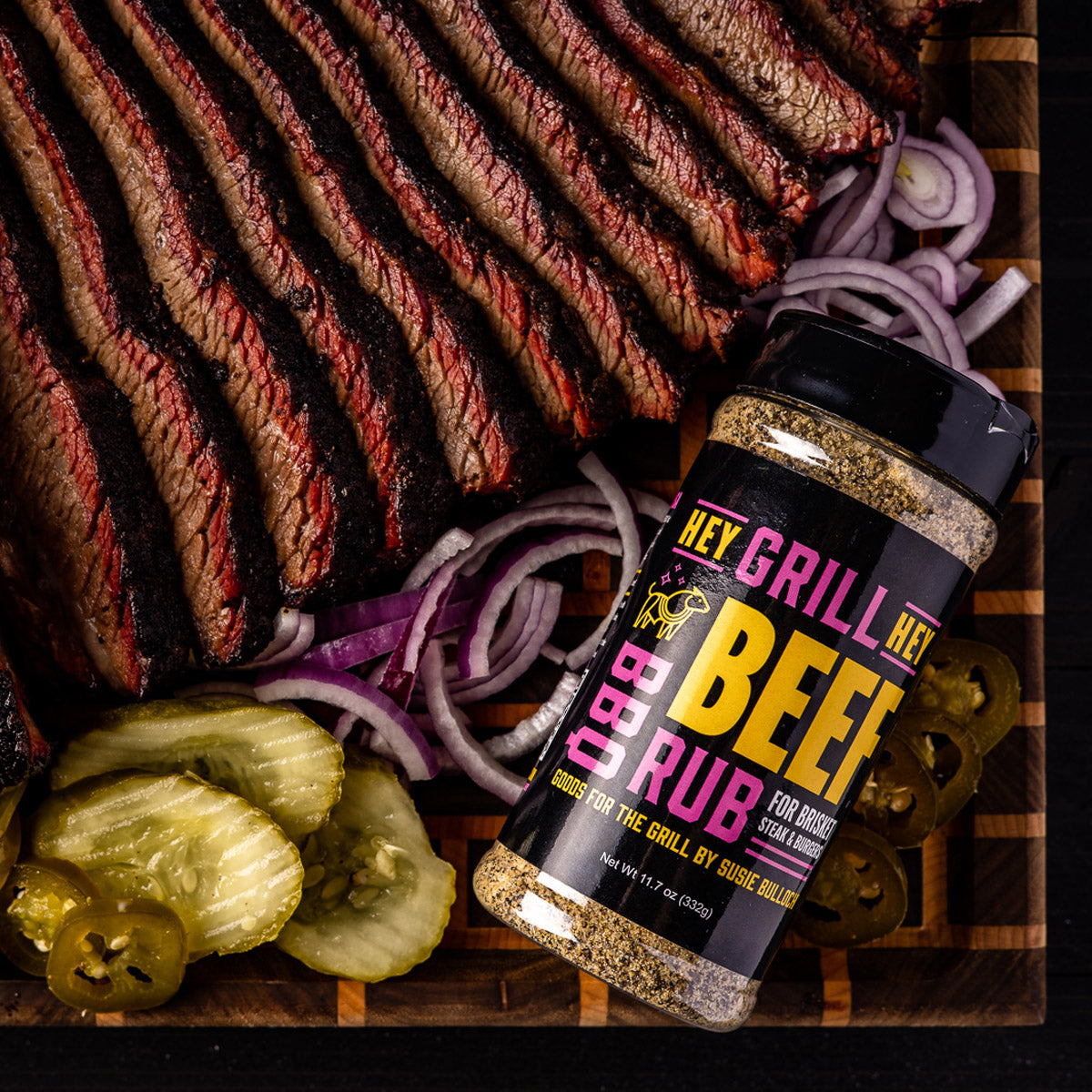 Hey Grill Hey Signature Beef BBQ Rub 11.7 Oz Bottle Award Winning Beef Seasoning