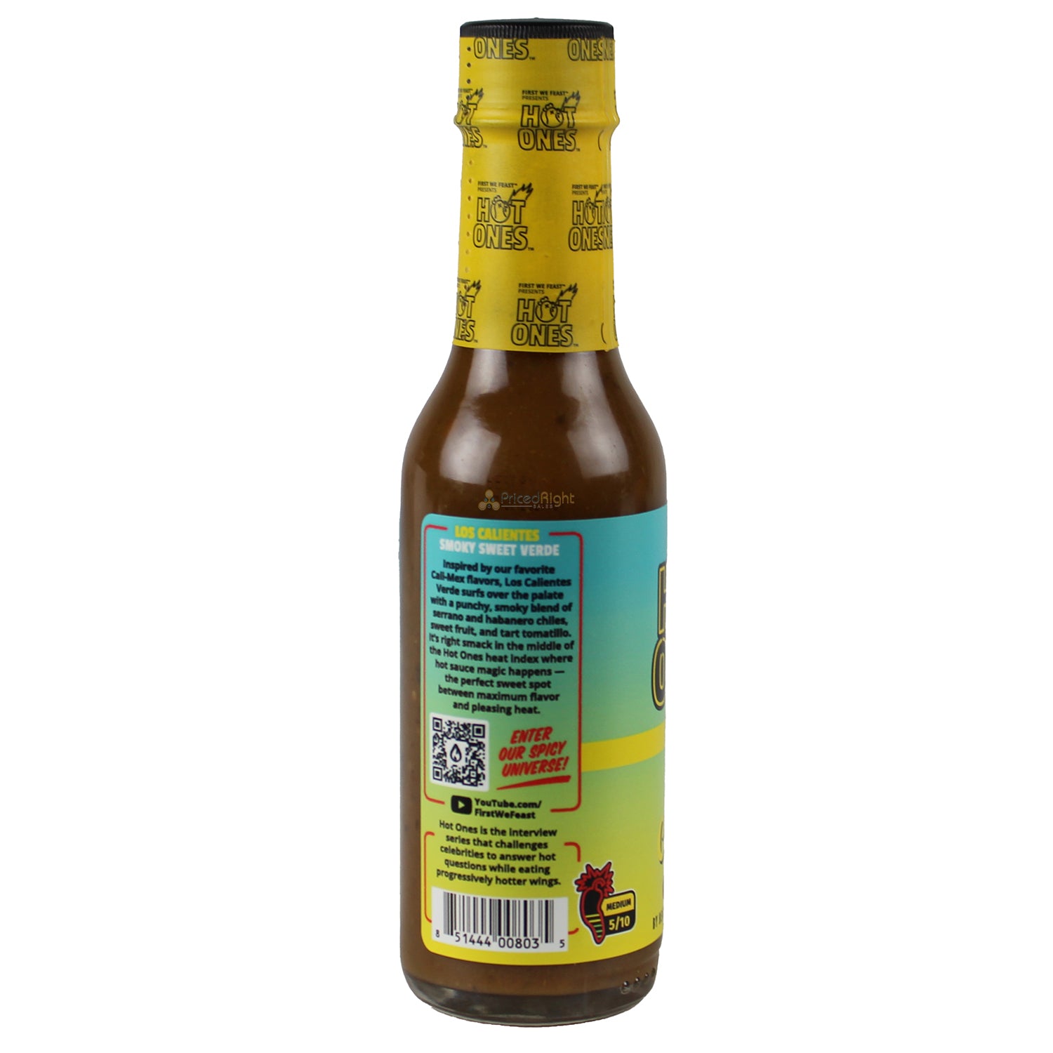 Los Calientes Verde Hot Ones Hot Sauce 5 Oz 5/10 Heat Level