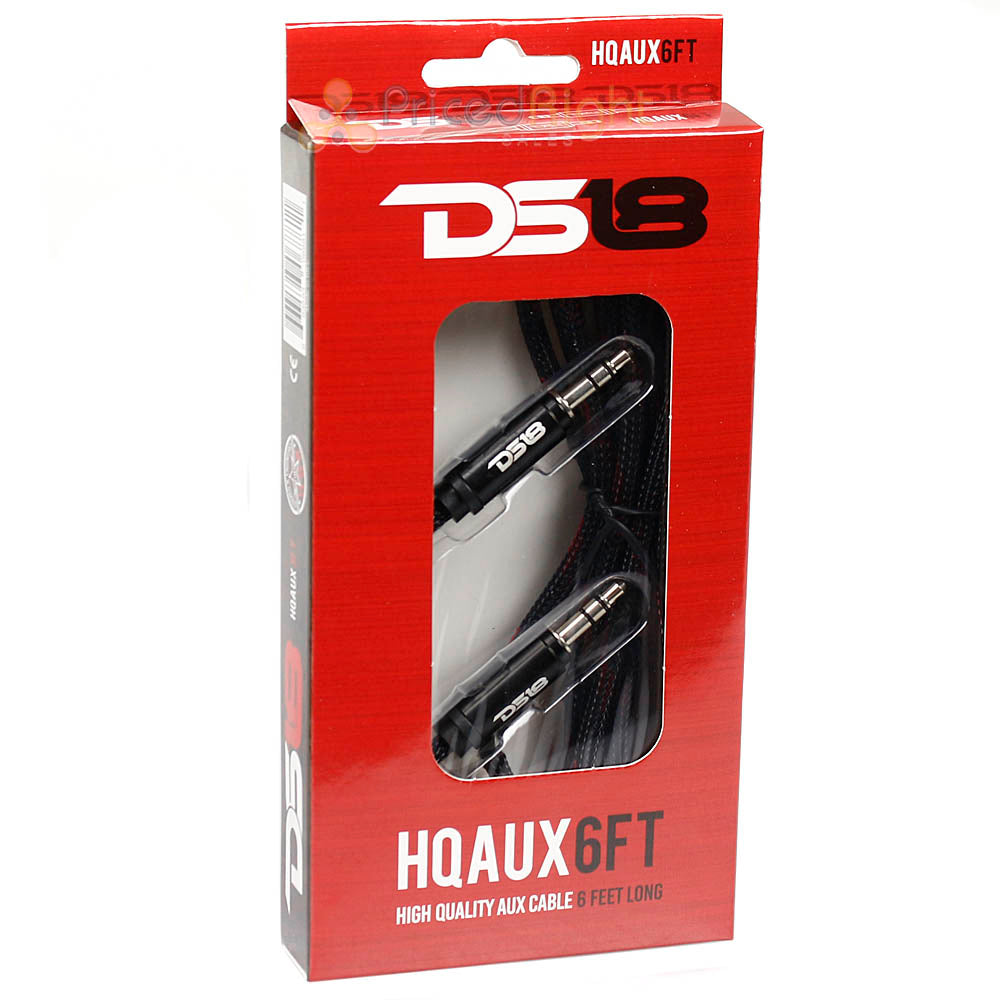 DS18 High Quality 3.5mm Aux Cable 3 Ft Headphone Jack Connector Plug HQAUX3FT