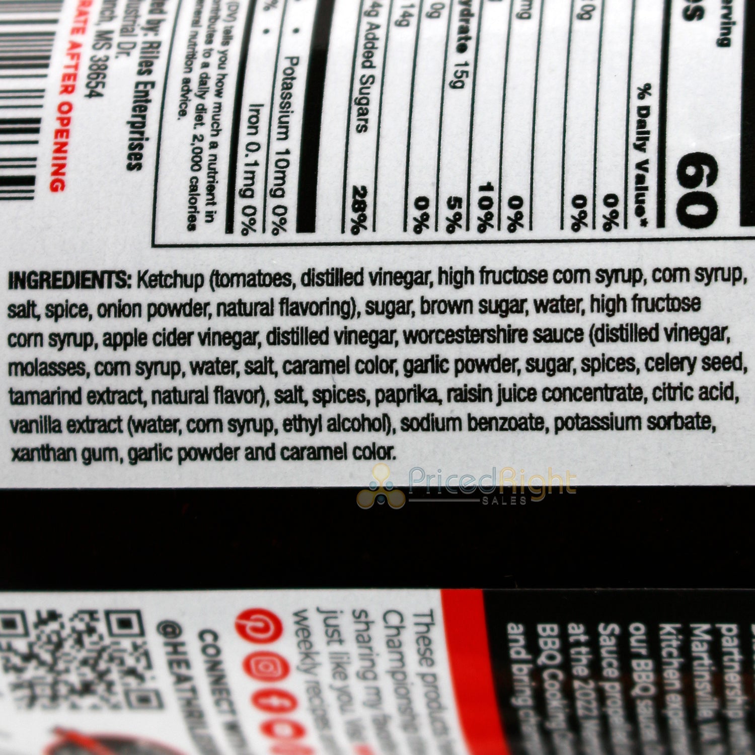 Heath Riles Competition BBQ Sauce 16 Oz Sweet and Tangy Made in USA HRB0141