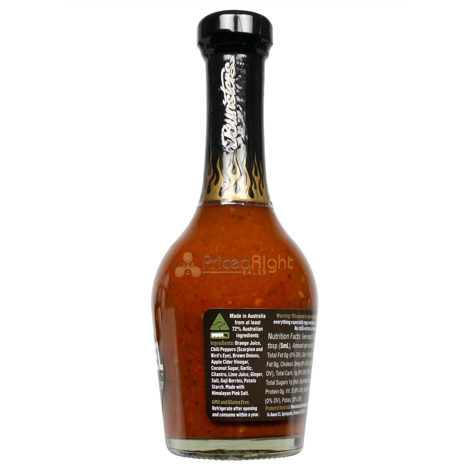 Bunsters Black Label Hot Sauce 16/10 Heat Scorpion Peppers Gluten Free 8 Ounce