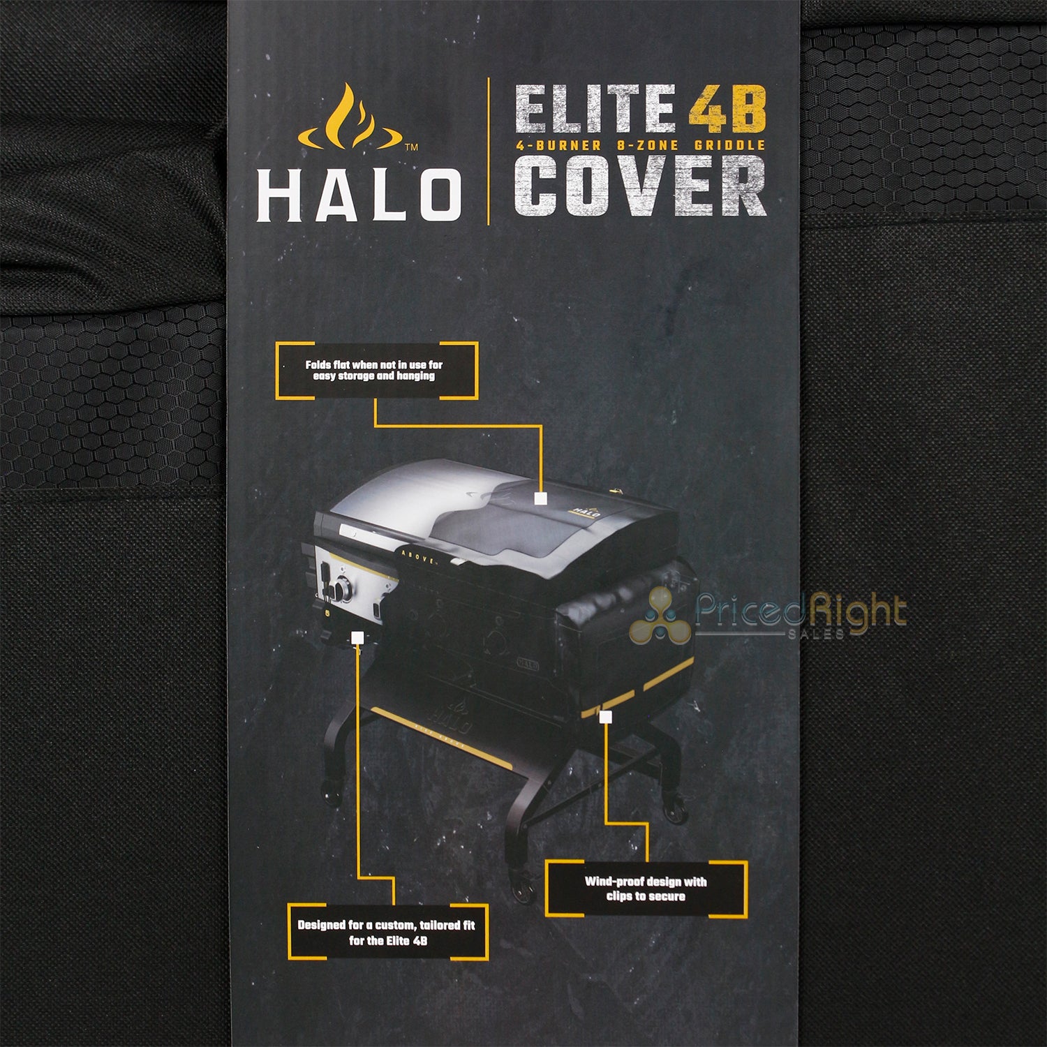 Halo Elite 4-Burner Griddle Cover 600D Polyester Custom-Tailored Wind-Proof