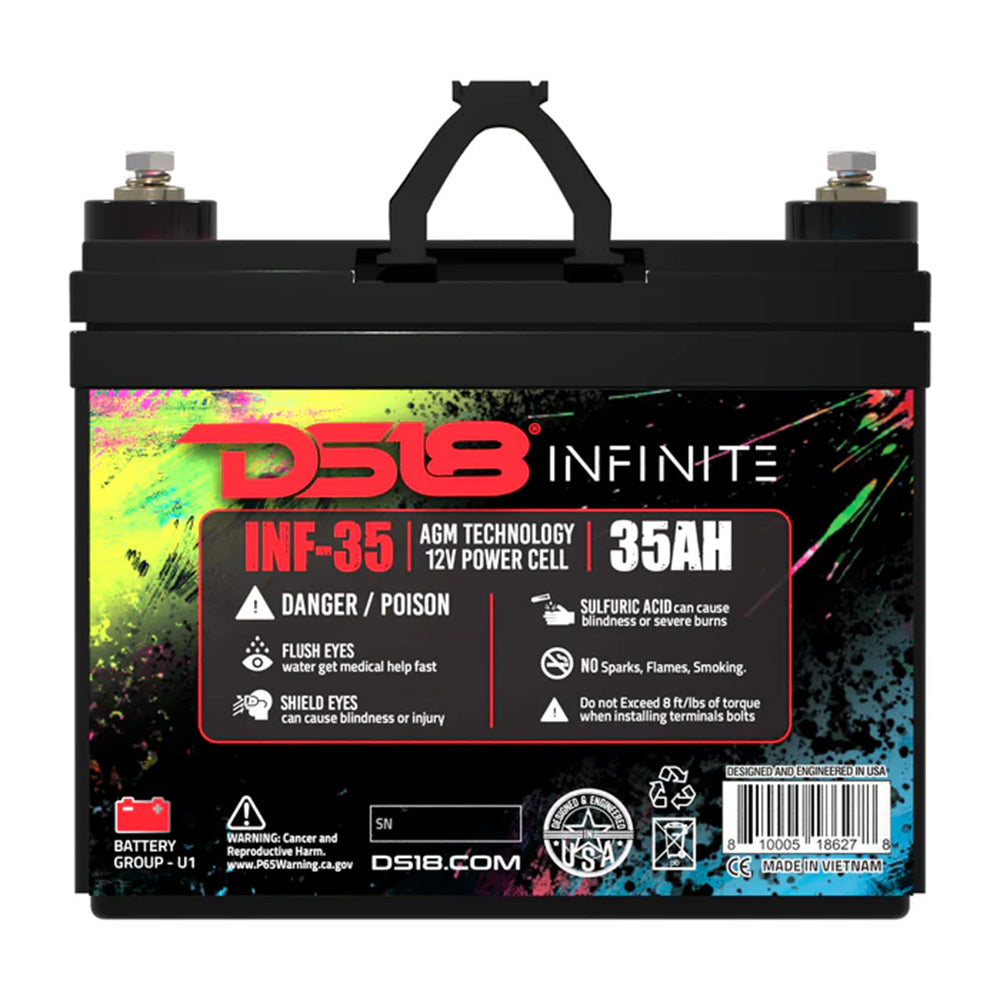 Infinite 35 AH 1250 Watts AGM Power Cell 12 Volt Battery DS18 INF-35AH