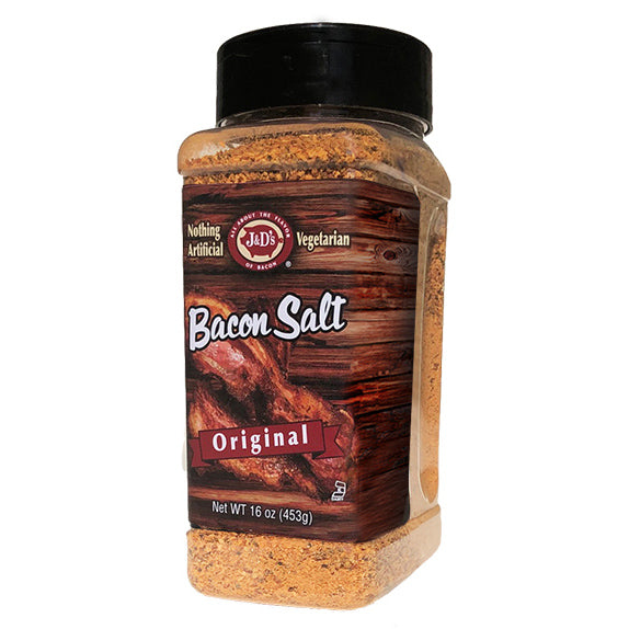 J&D's Big Pig Bacon Salt Original 16oz Bacon Flavored Seasoning Salt Low Sodium