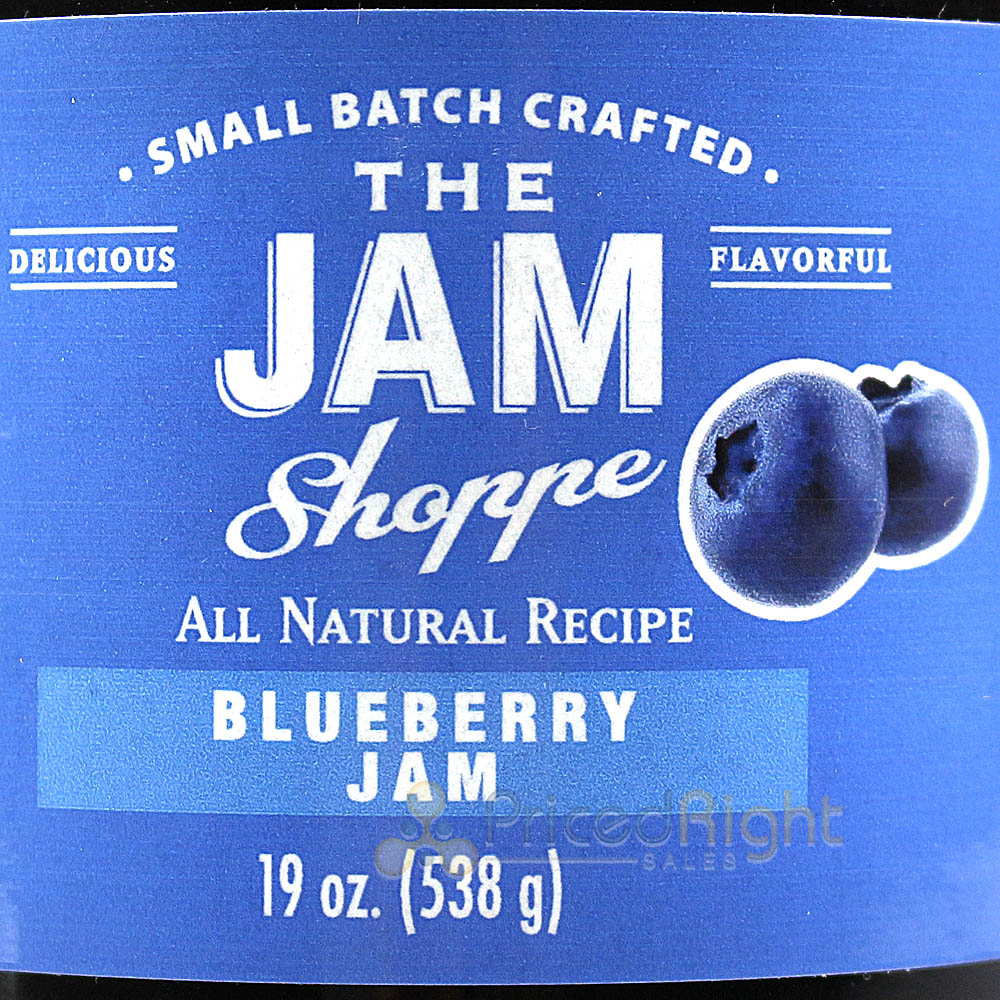 The Jam Shoppe All Natural Blueberry Jam 19 oz. Handcrafted Real Fruit Recipe