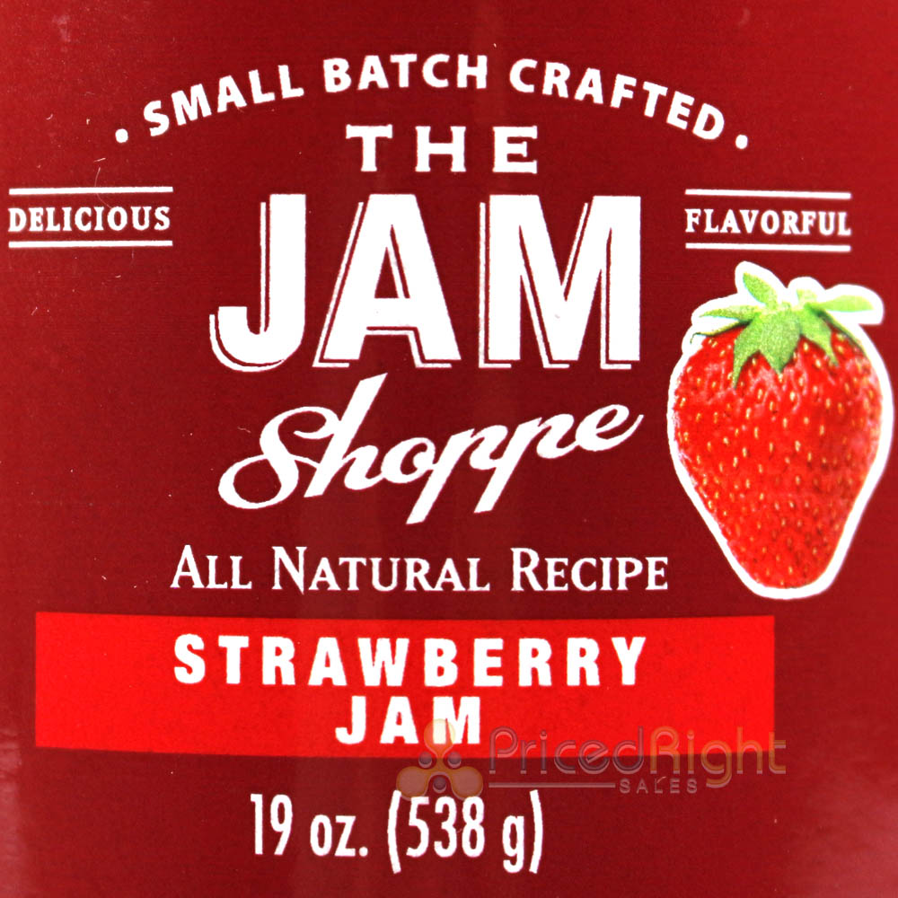 The Jam Shoppe All Natural Strawberry Jam 19 oz Handcrafted Real Fruit Recipe