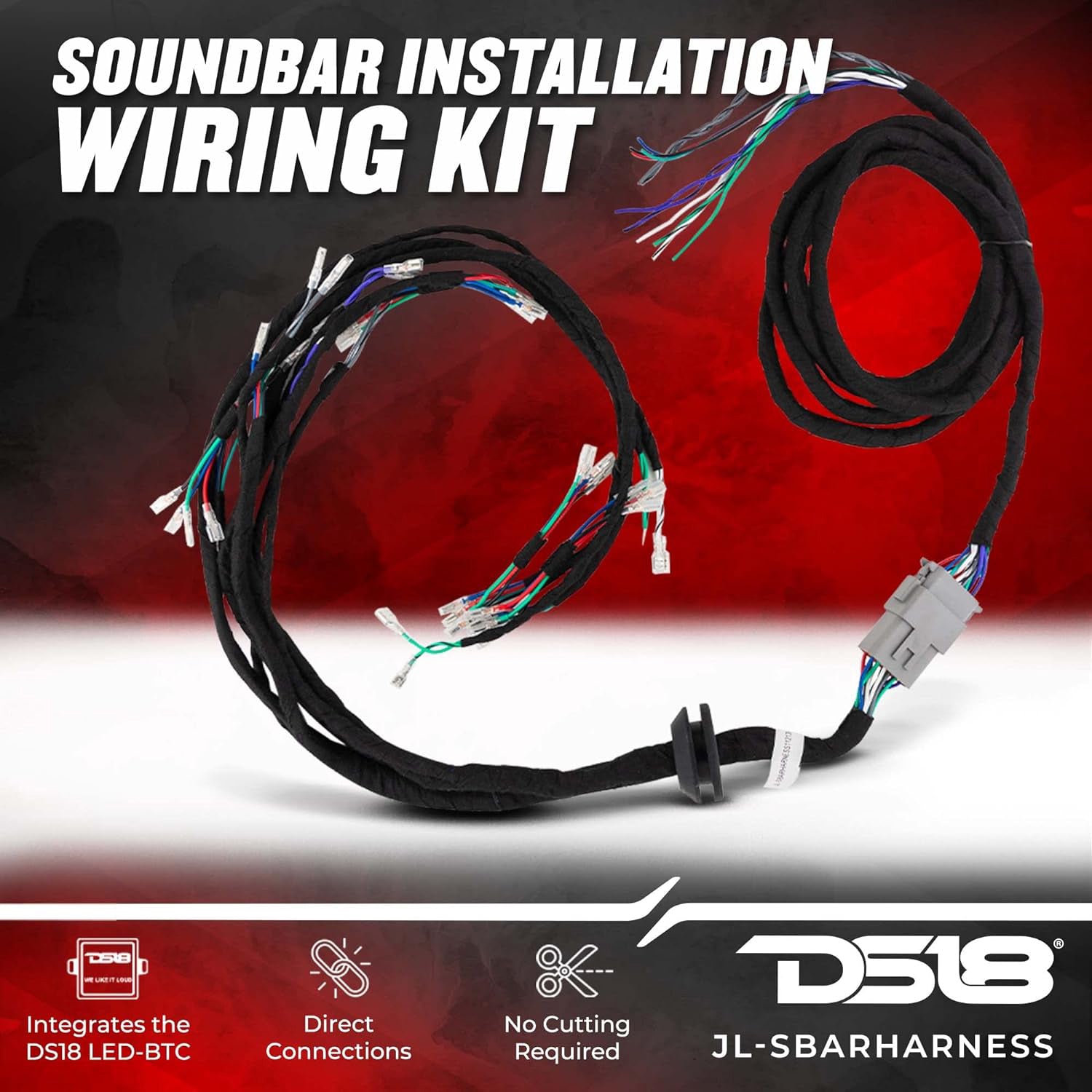 DS18 Plug and Play Harness Sound Bar Installation Wiring Kit for Jeep JL JU & JT