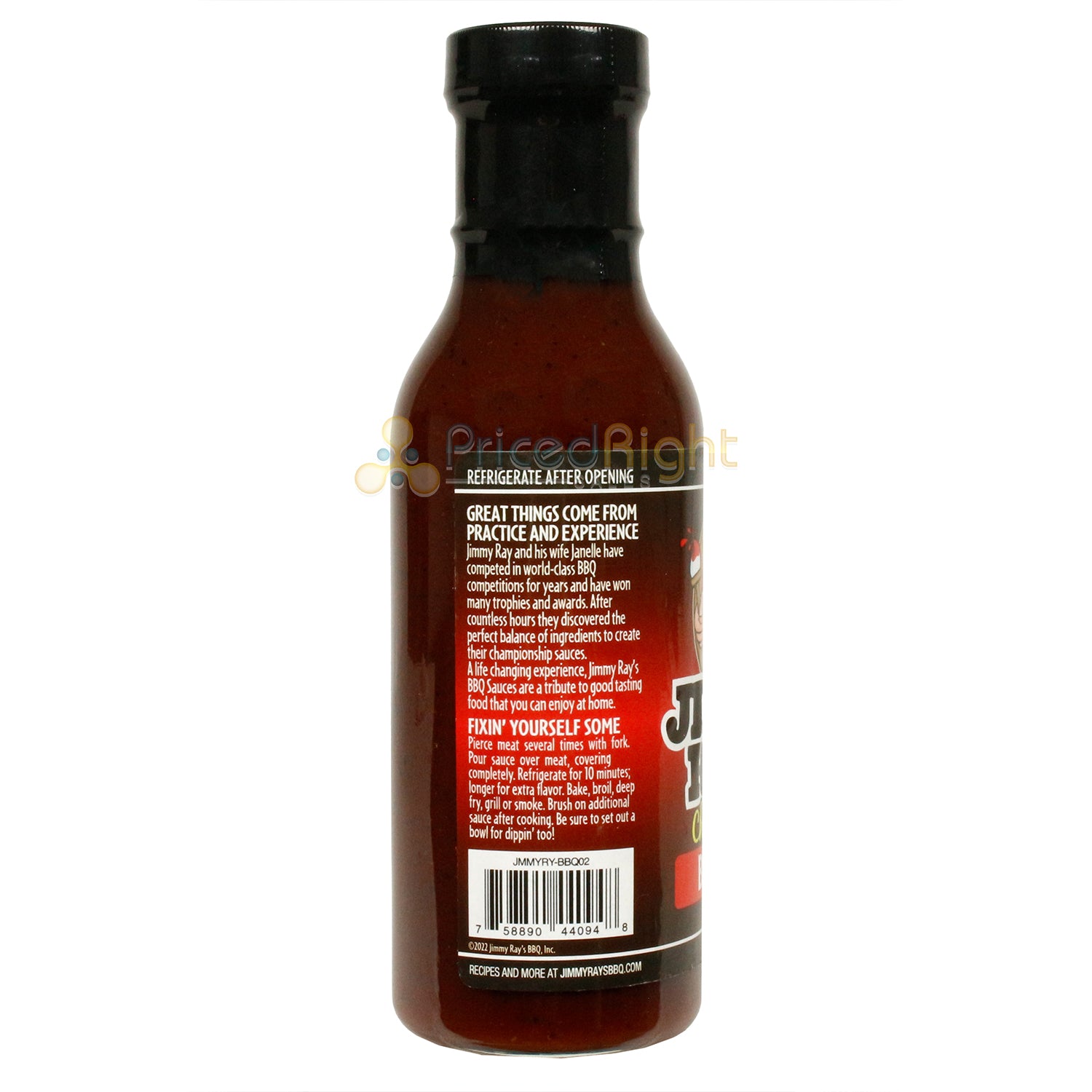 Jimmy Ray's Championship Savory BBQ Sauce All Purpose Gluten Free No MSG 12oz