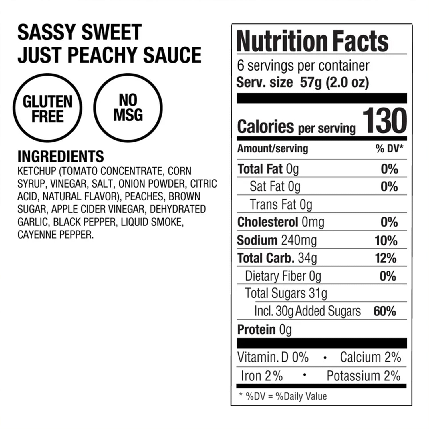 Jimmy Ray's Sassy Sweet Just Peachy BBQ Sauce Pork Gluten Free No MSG 12 Ounce