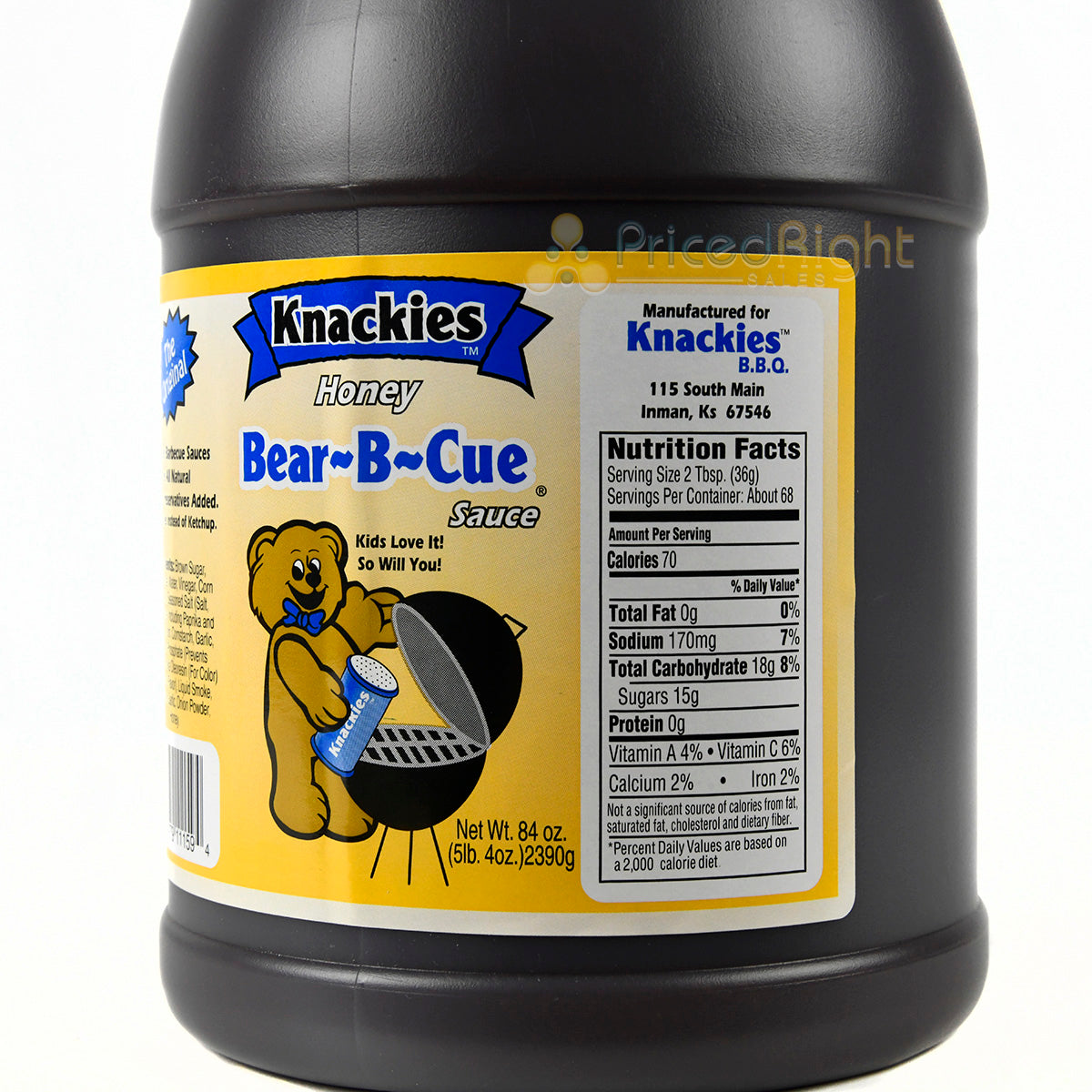 Knackies Original BBQ Sauce 84oz Mild Blend Large Bottle K401