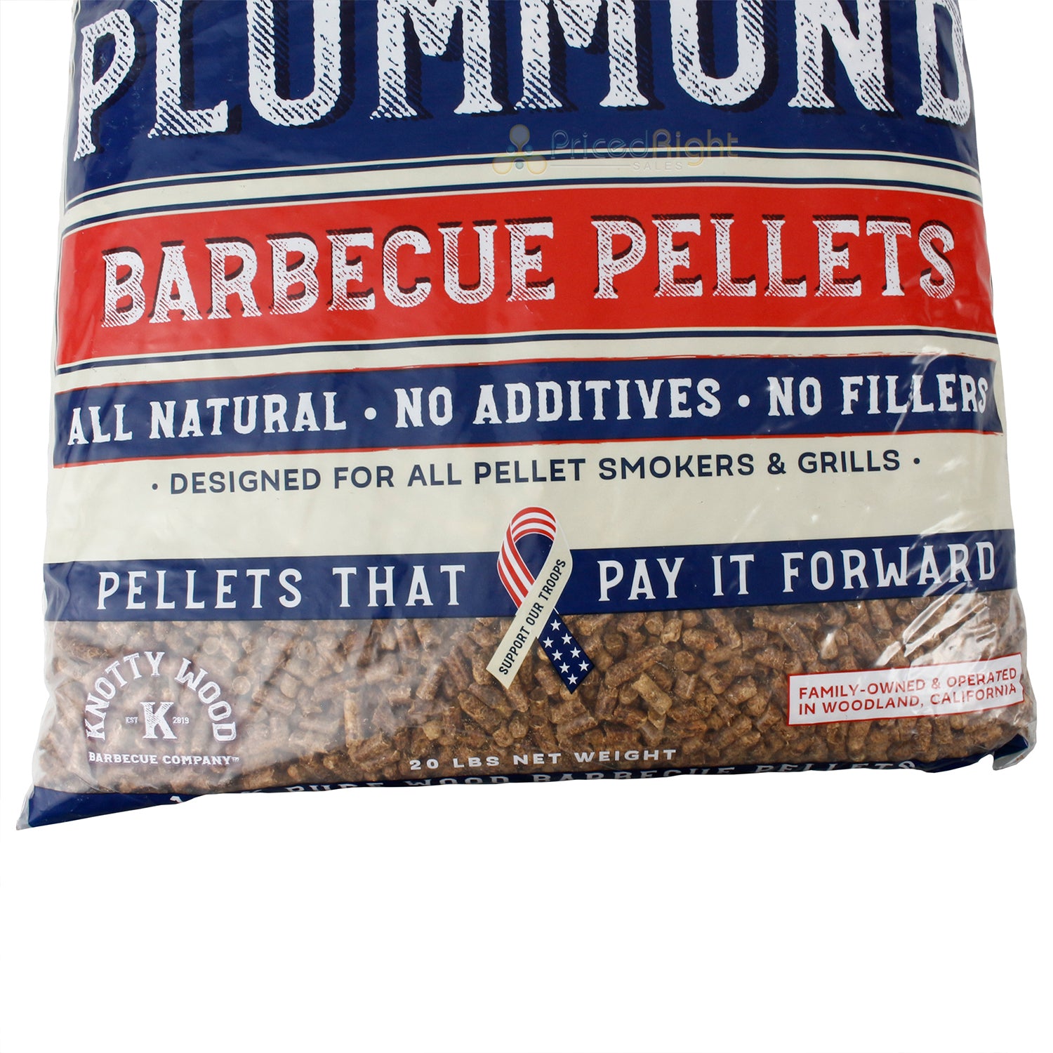 40lbs Knotty Wood Plummond Plum & Almond Blend 100% Natural Barbecue Pellets