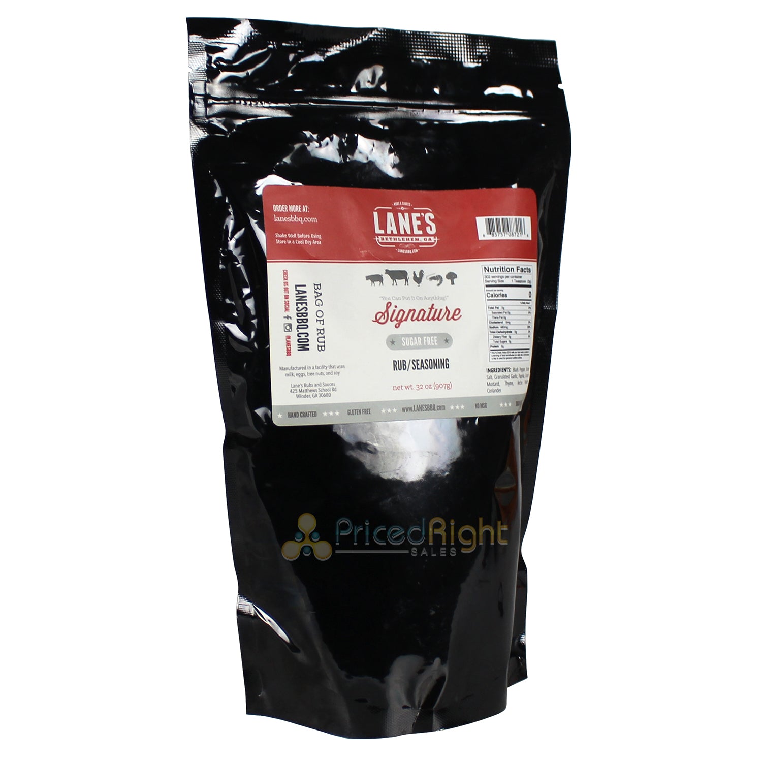Lane's BBQ Signature Rub 2lb Bag Sugar Free Gluten Free No MSG LANES2LB