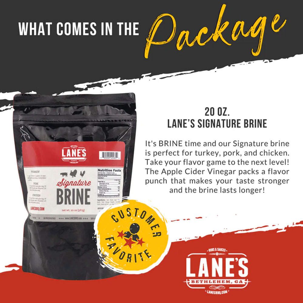 Lane's BBQ Signature Brine 20 Oz Gluten Free Apple Cider Vinegar LANESBRINE
