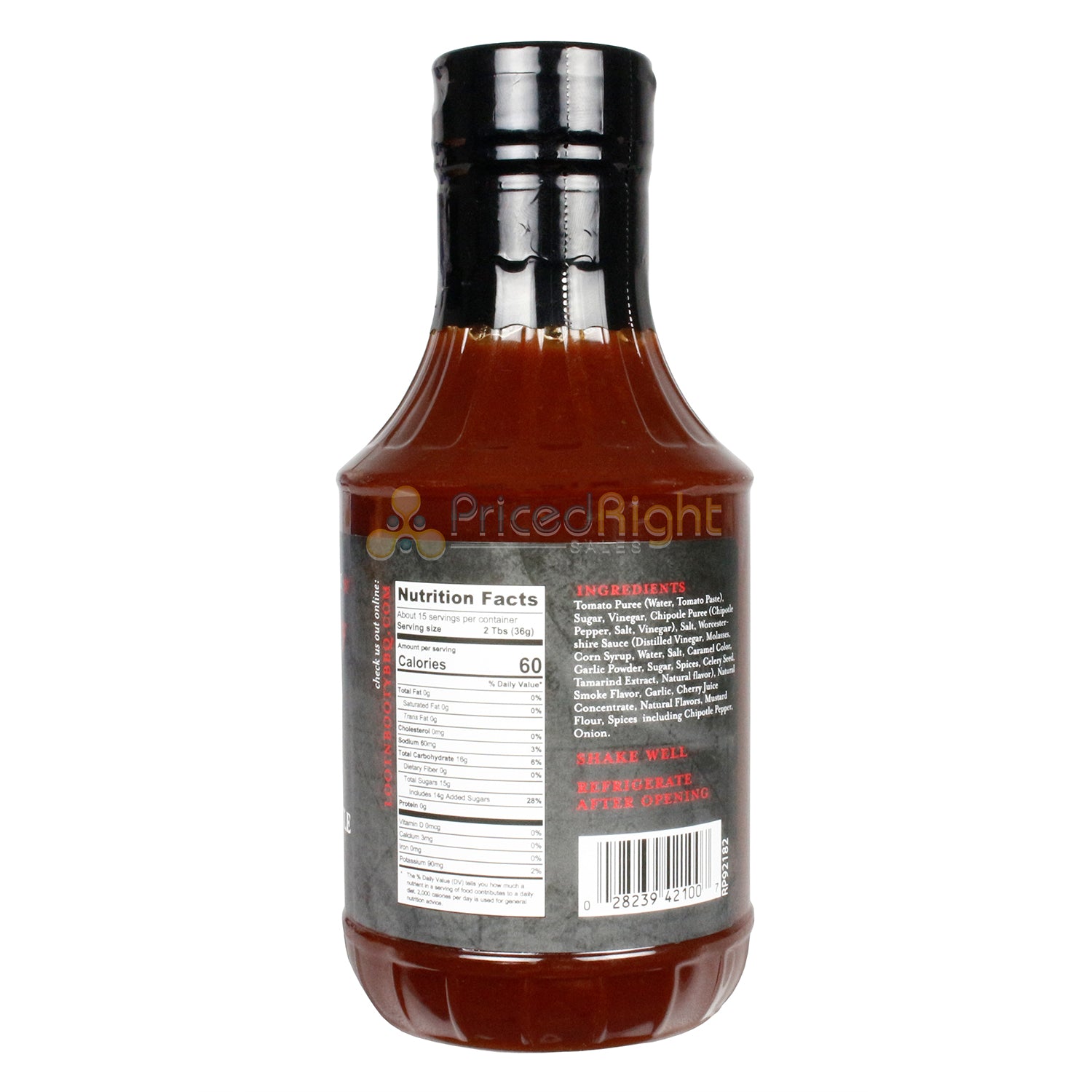 Loot N' Booty BBQ Cherry Chipotle BBQ Sauce Gluten Free All Natural 19.25 Oz