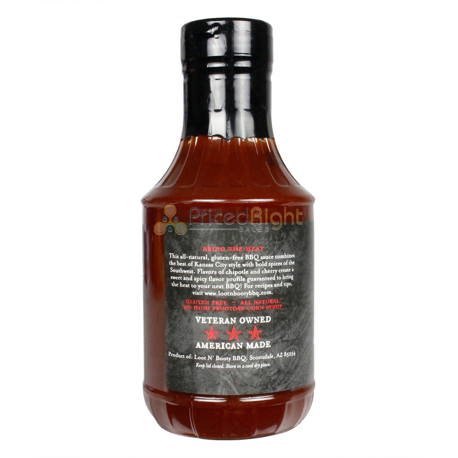 Loot N' Booty BBQ Cherry Chipotle BBQ Sauce Gluten Free All Natural 19.25 Oz