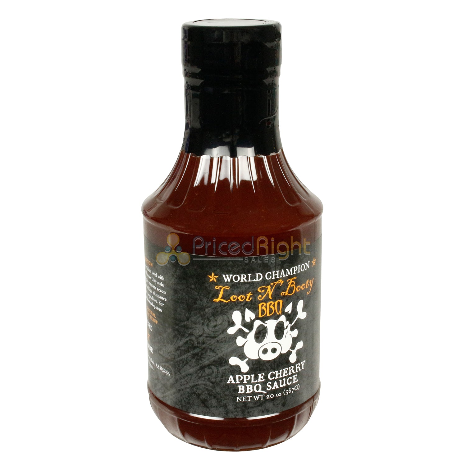 Loot N' Booty BBQ Apple Cherry BBQ Sauce Sweet and Smoky Gluten Free 20 Ounce