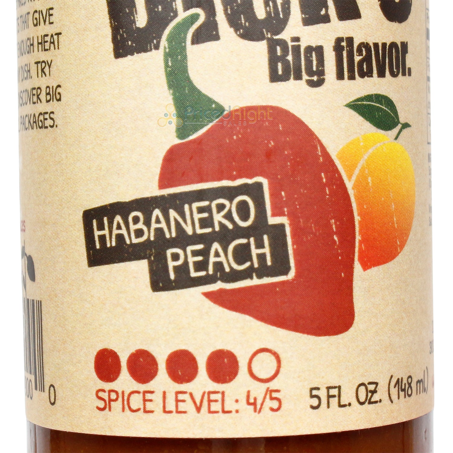 Little Dick's Habanero Peach Hot Sauce Gluten Free 4/5 Spice Small Batch 5 Fl Oz