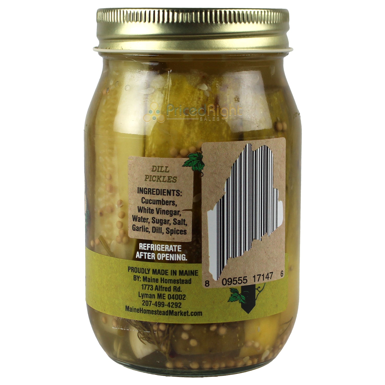 Maine Homestead Dill Pickle Spears 16 Oz Vegan and Gluten Free