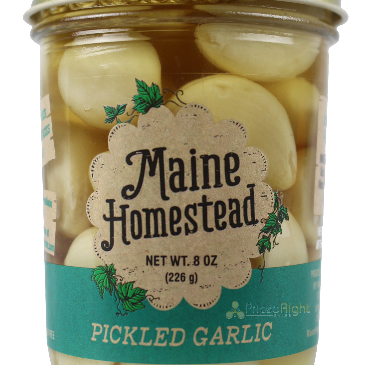 Maine Homestead Pickled Garlic 8 Oz Vegan and Gluten Free