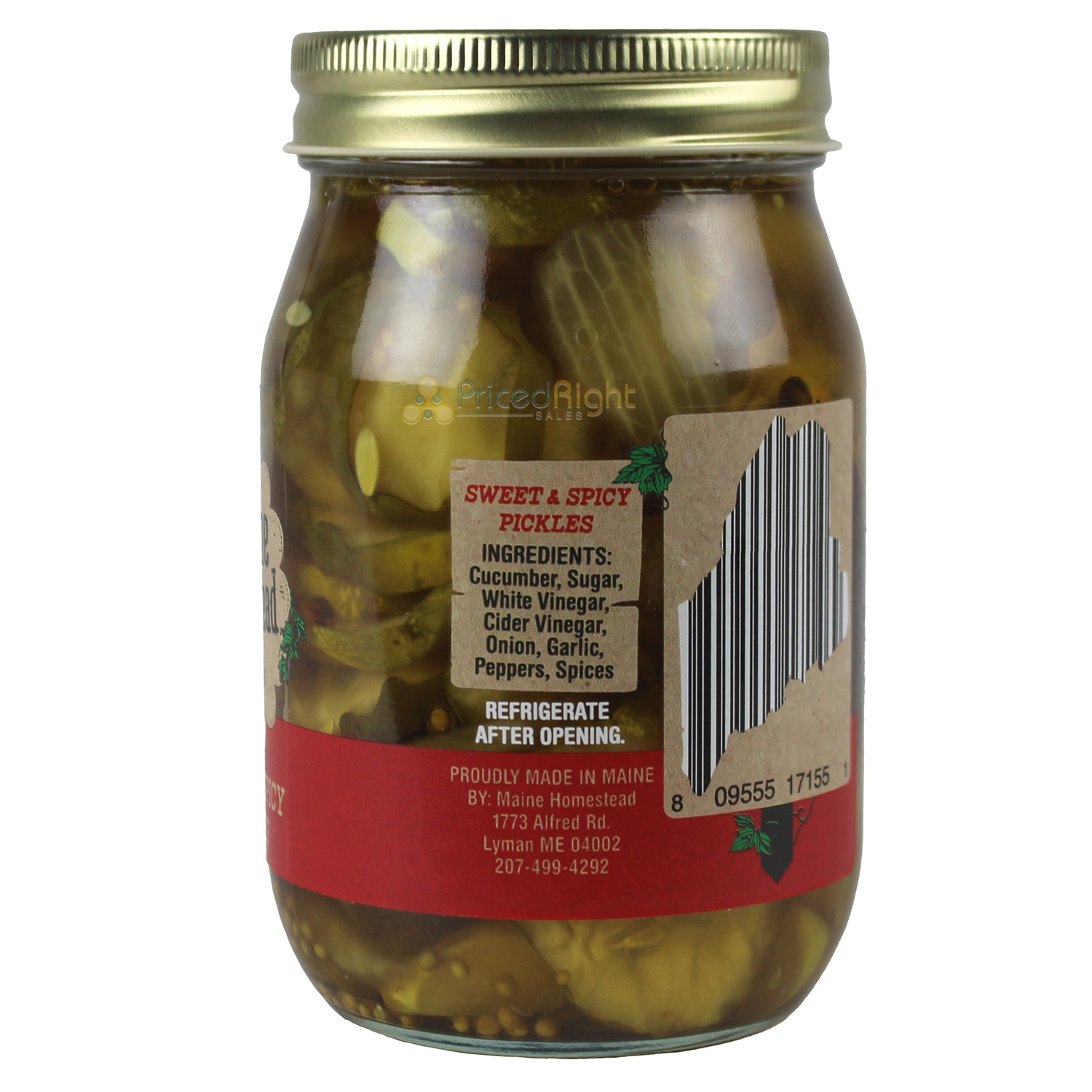 Maine Homestead Sweet and Spicy Pickles 16 Oz Vegan and Gluten Free