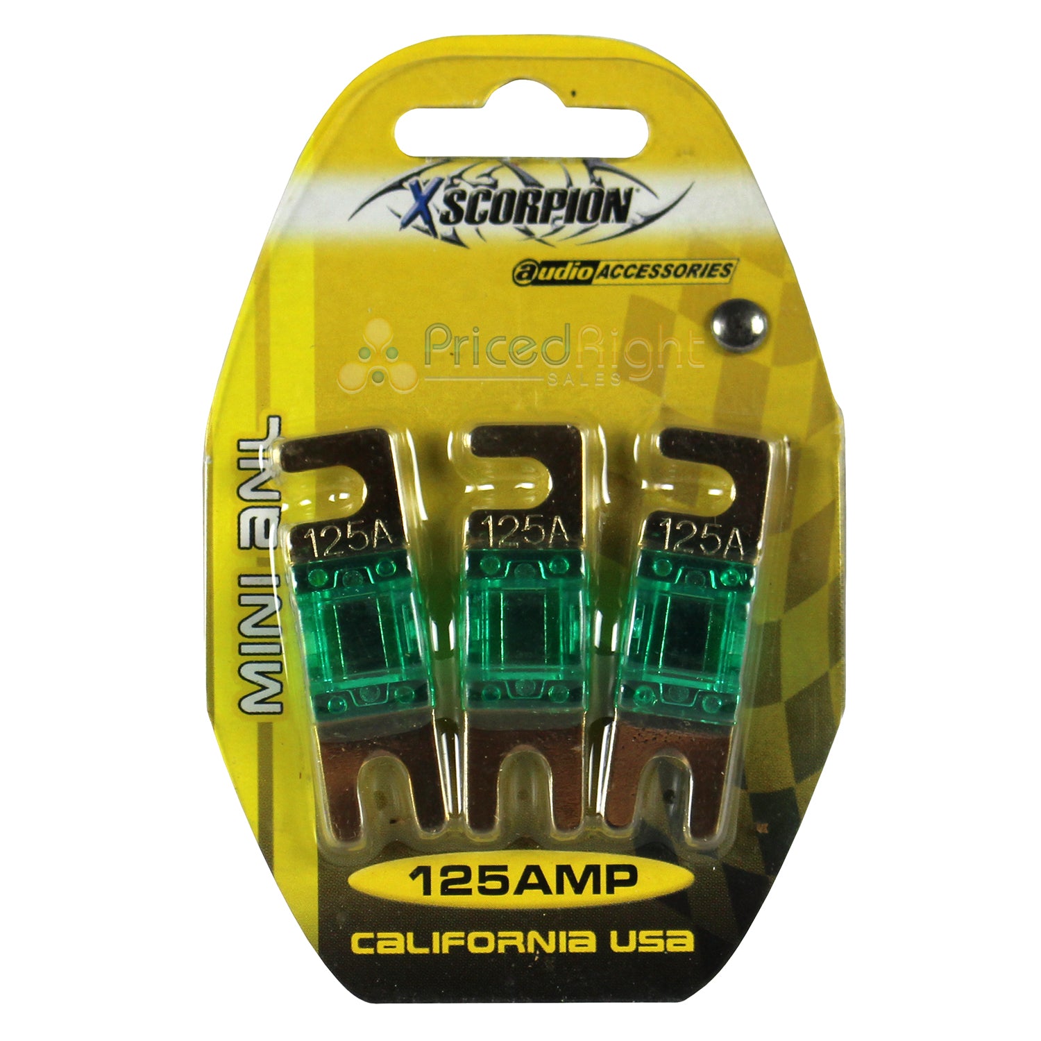 Xscorpion Mini ANL Fuses Gold Plated 3 Pack 125 Amp MANL125G