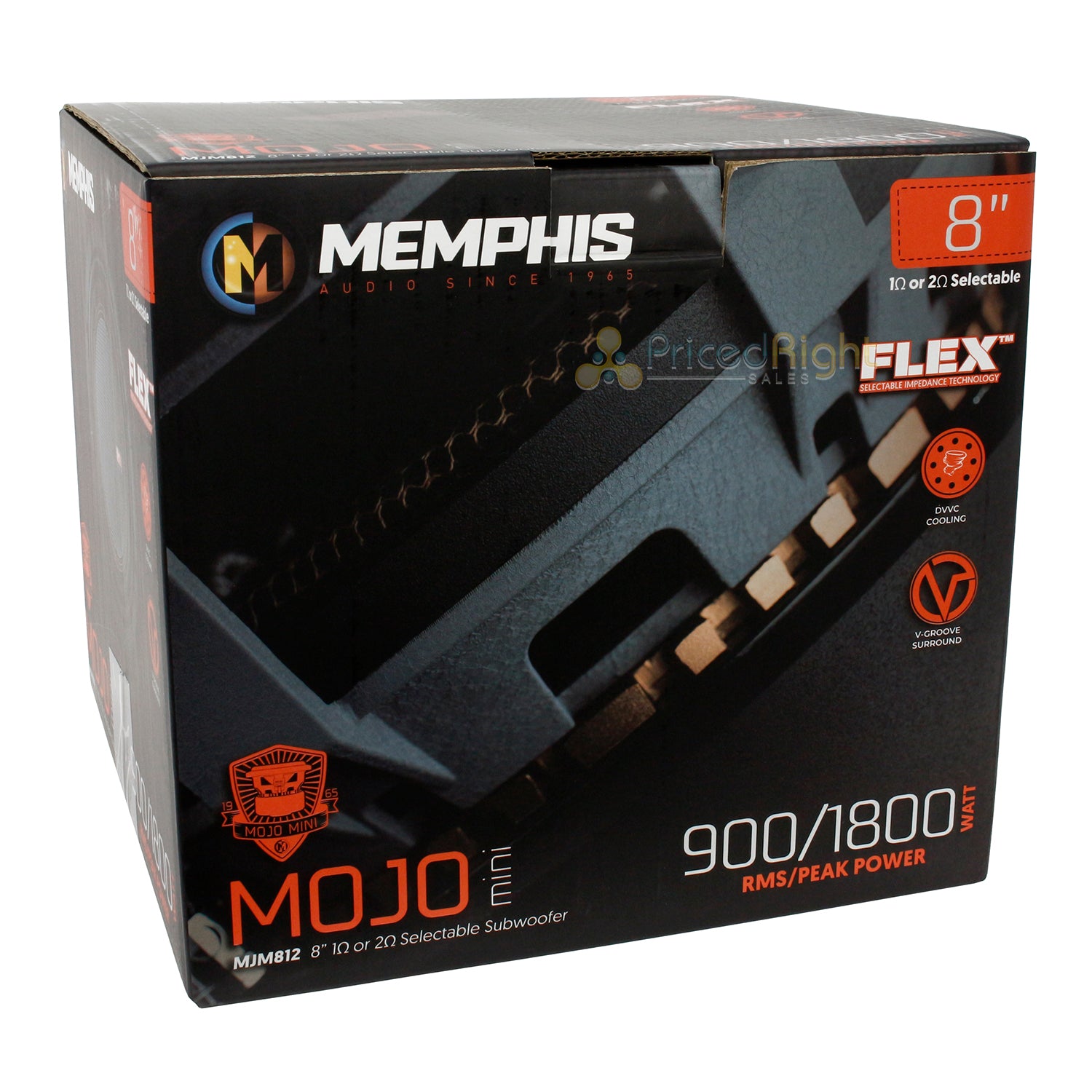 Memphis Audio 8 Inch Mojo Mini Subwoofer 1 or 2 Ohm 900W Rms 1800W Max MJM812