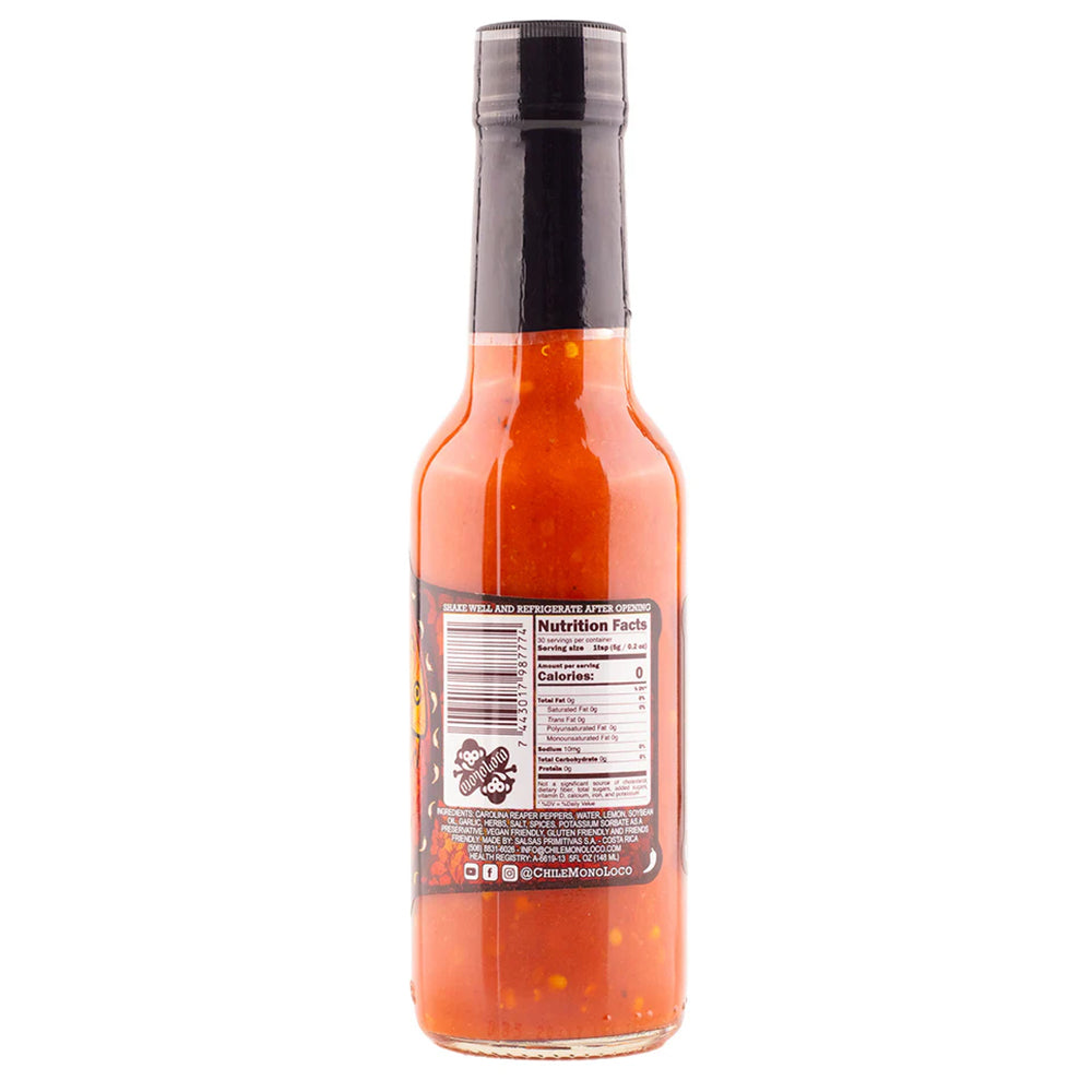 Matasanos Hot Sauce Chile Monoloco 5 Oz 9/10 Heat Level Contains Carolina Reaper