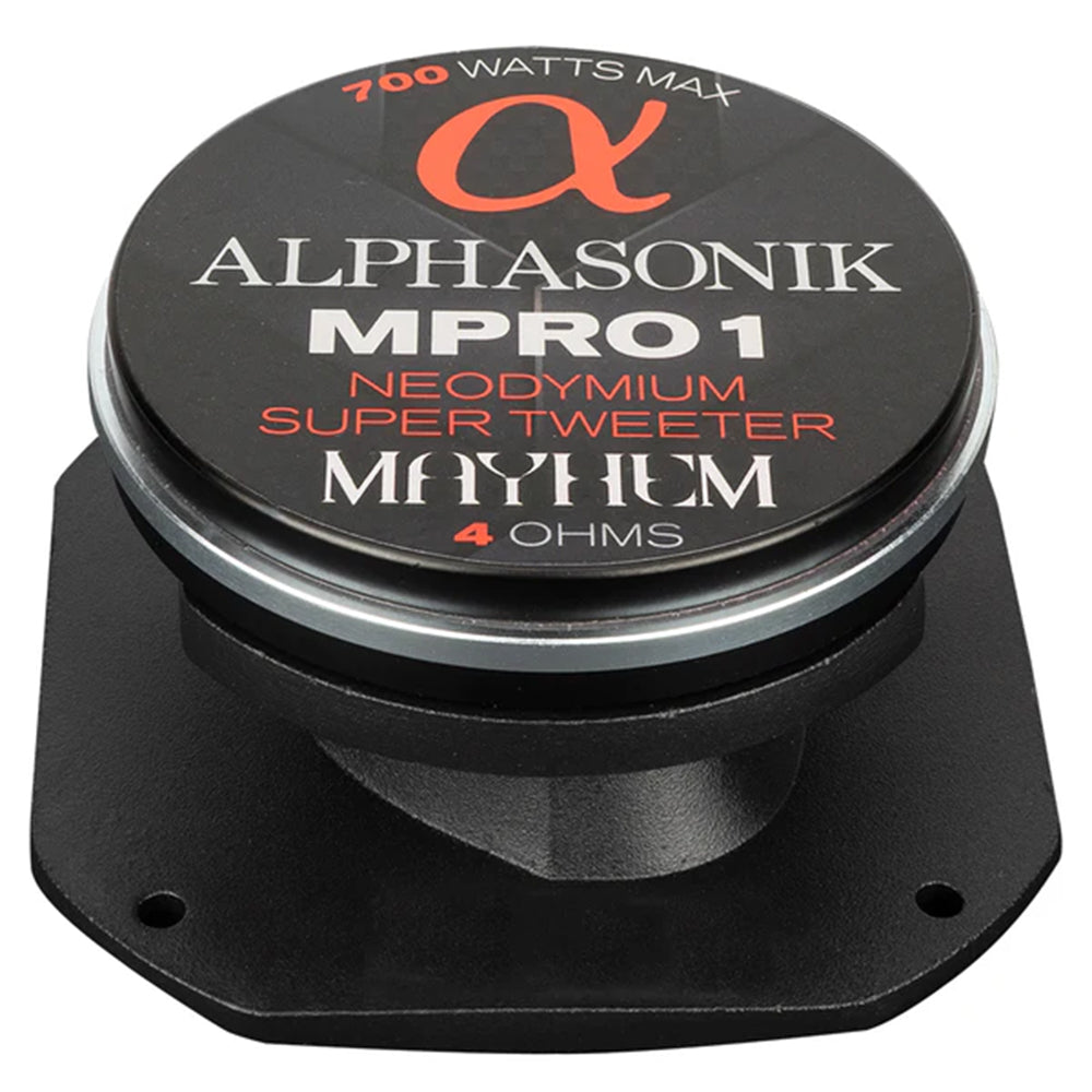 4" Neodymium Super Tweeter 700 Watts Max 4 Ohm Alphasonik Mayhem Series MPRO1