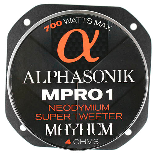 4" Neodymium Super Tweeter 700 Watts Max 4 Ohm Alphasonik Mayhem Series MPRO1