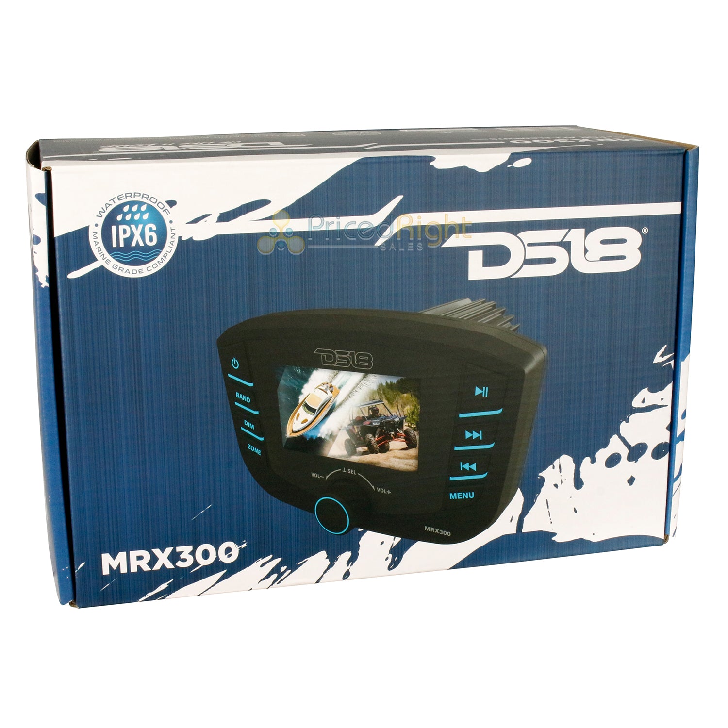 DS18 Marine & Powersport Radio Headunit TFT Screen Waterproof 3 Zones Bluetooth