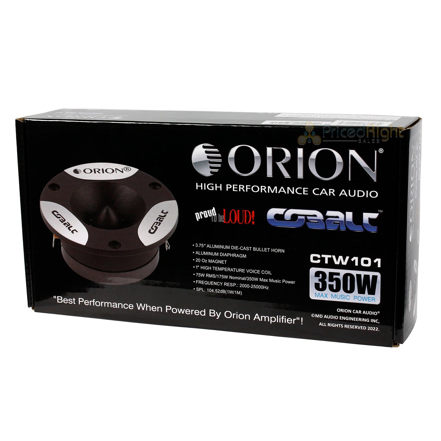 2 Orion Cobalt 3.75" Super Tweeters 350 Watts Max Power Car Audio Pair CTW101