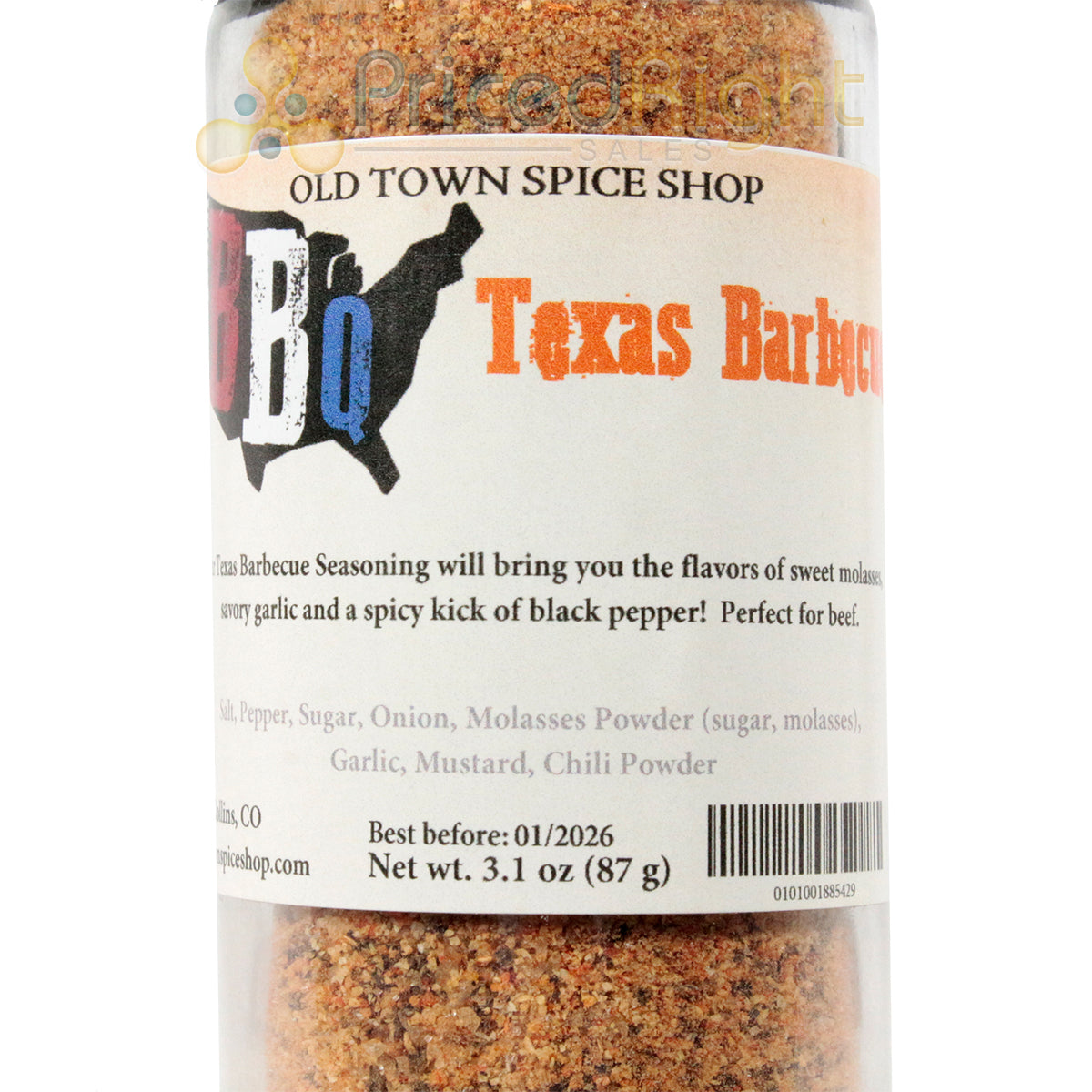 Old Town Spice Shop Texas Barbecue Seasoning Savory Hand Blended Beef 3.1 Ounce