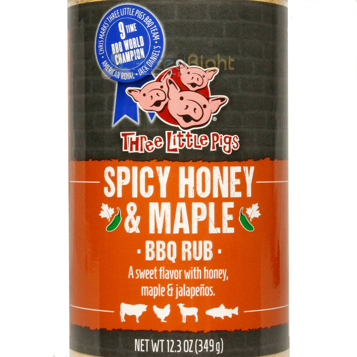 Three Little Pigs Spicy Honey & Maple BBQ Rub Sweet Heat Chicken Pork 12.3oz