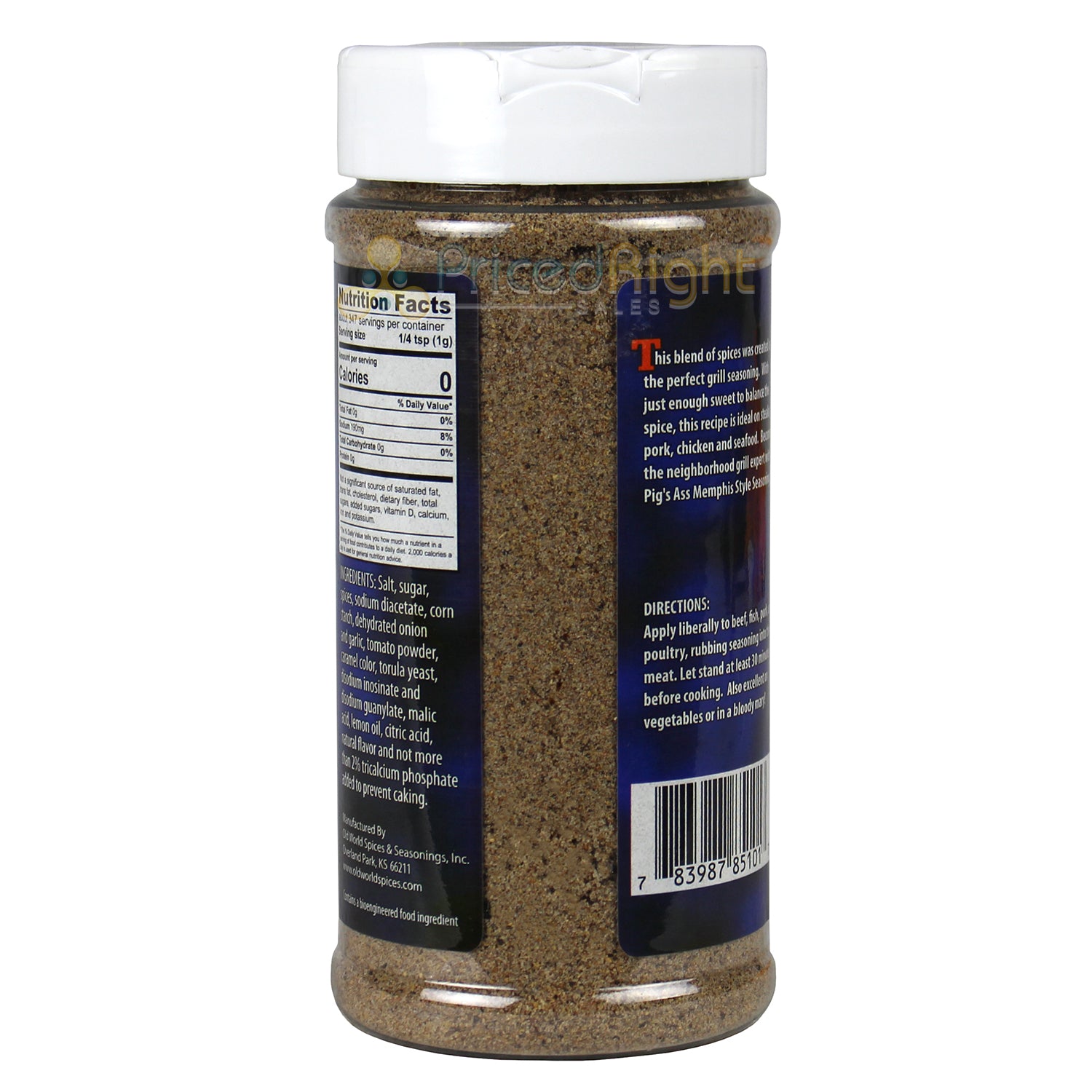 Pigs Ass Memphis Style Barbecue Seasoning Rub 12.25 Oz Bottle Award Winning