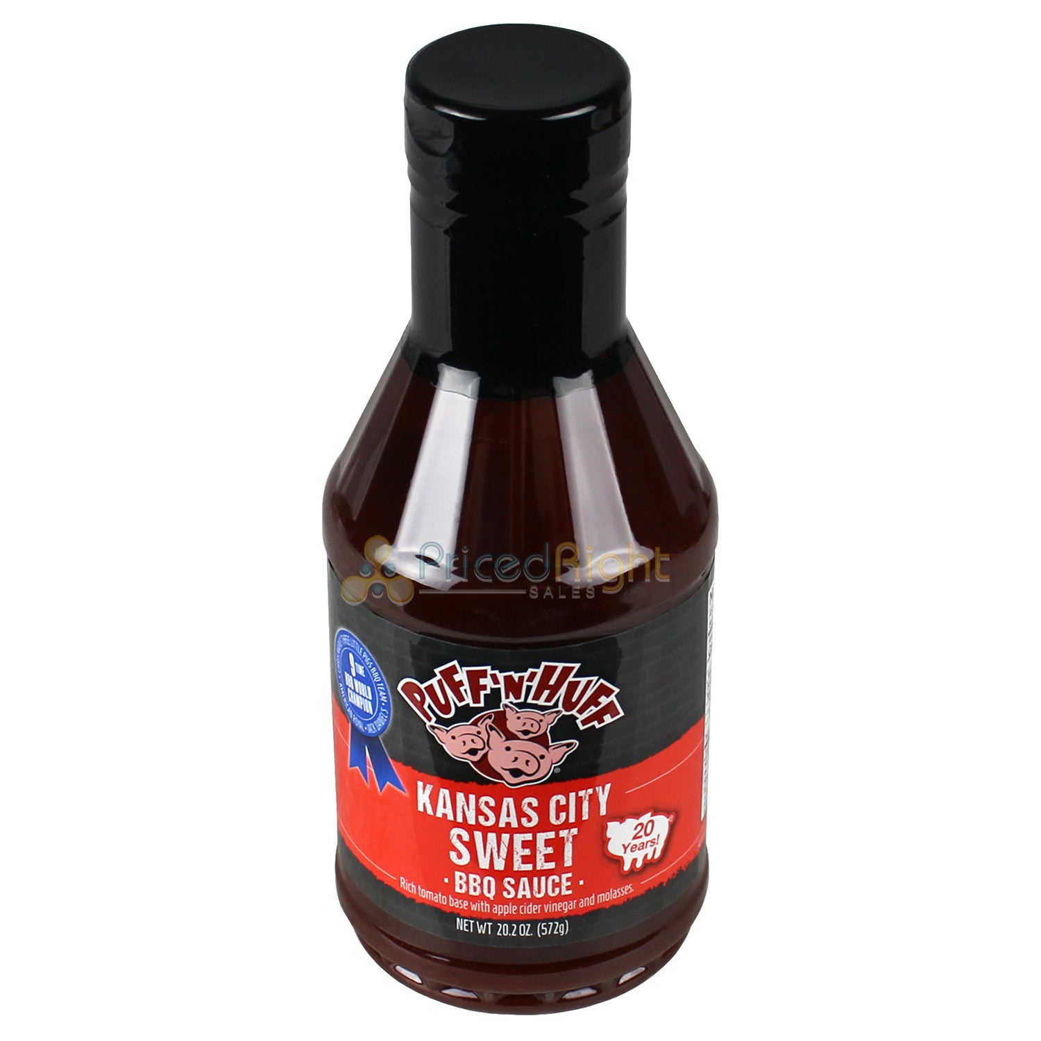 Three Little Pigs Kansas City Style Sweet BBQ Sauce 20.2 Oz Award OW85500