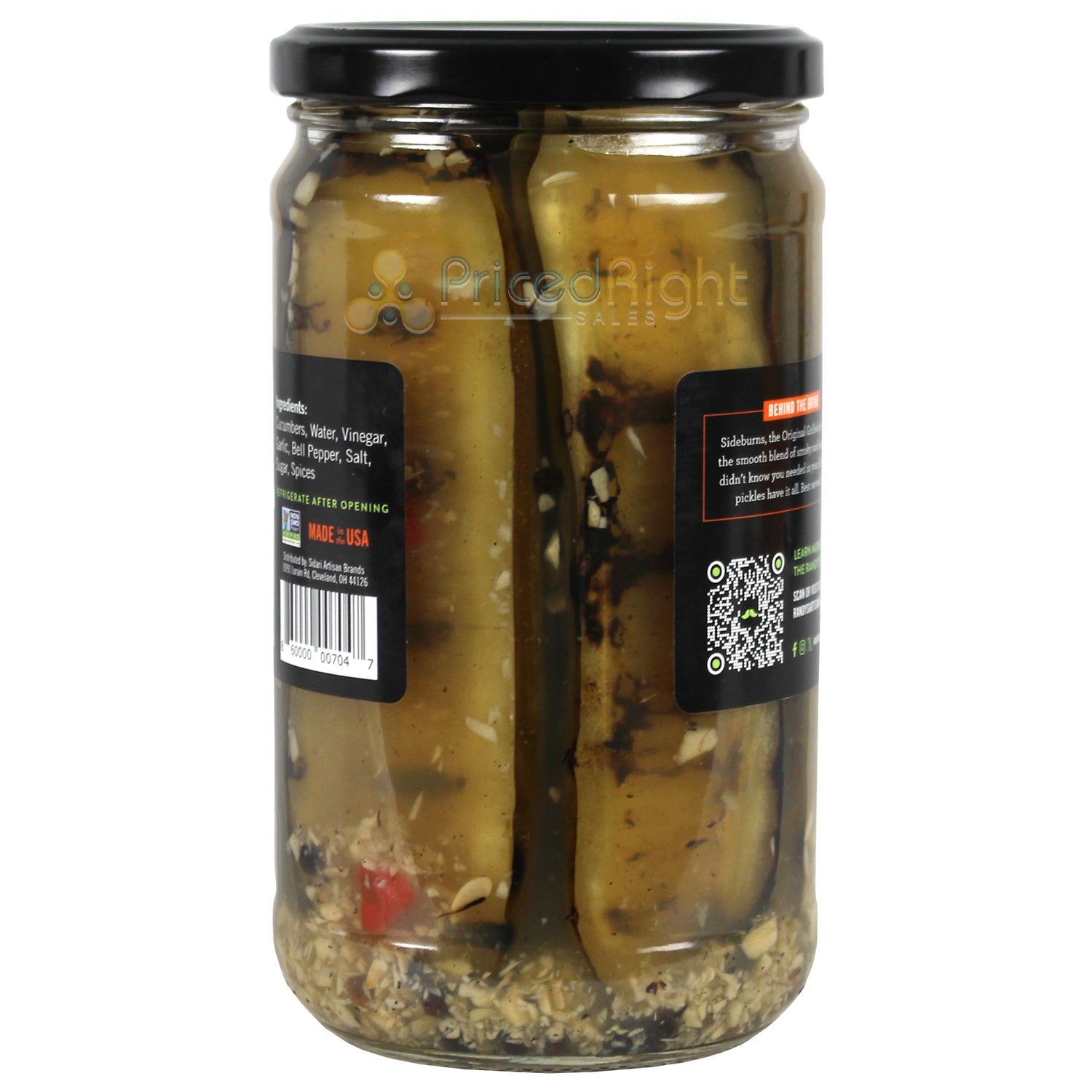 Randy's Pickles Sideburn Char-Grilled Pickles 24 Oz Gluten Free Non GMO PKL0007C