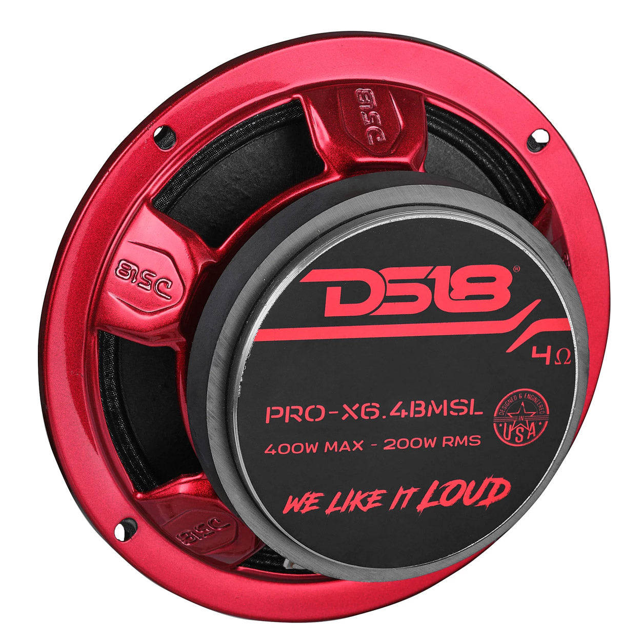 4 DS18 PRO-X6.4BMSL 400W Max 6.5" Slim Midrange Speaker and Bullet 4 Ohm Shallow