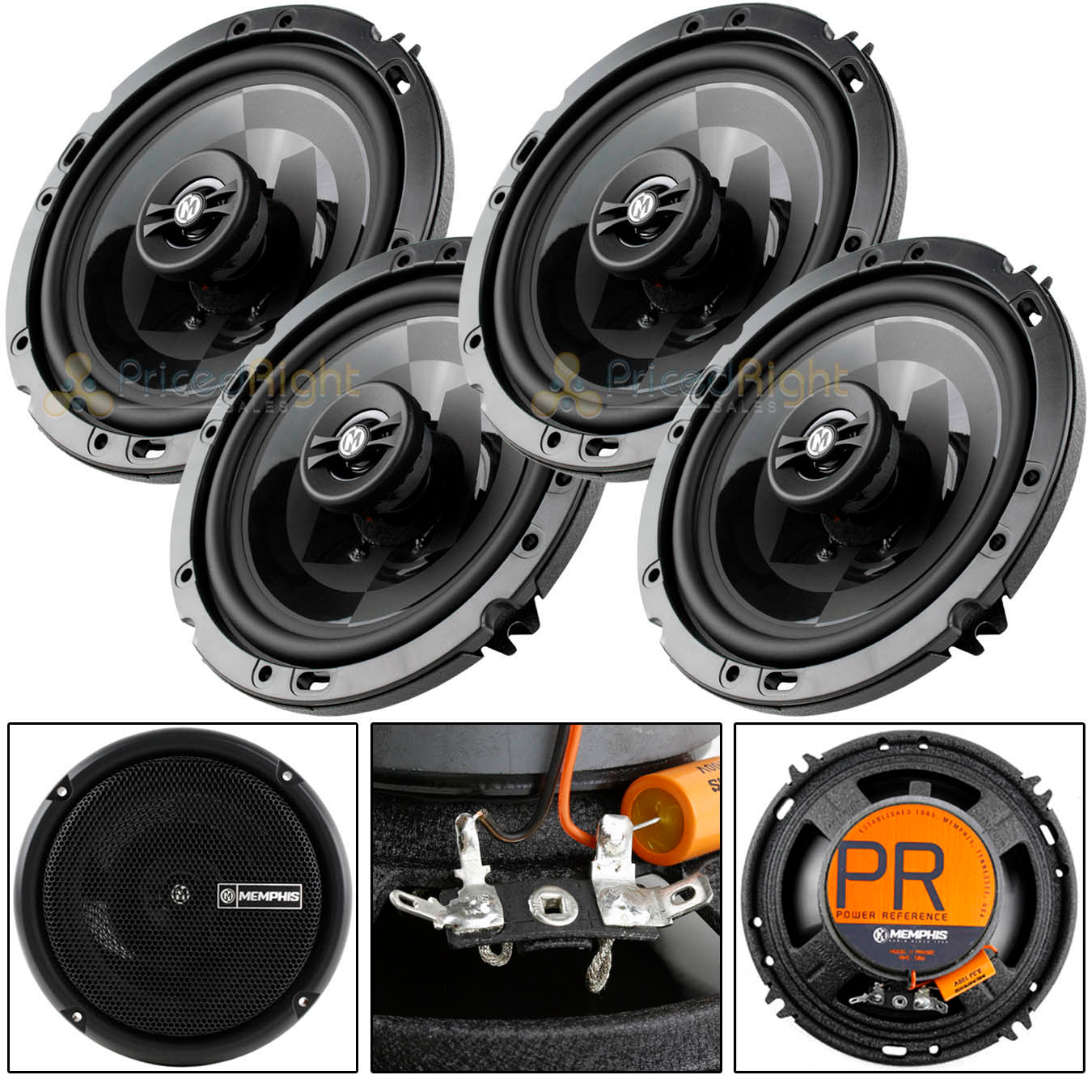 Memphis Audio 6.5" 2 Way Coaxial Speaker 100W Max Power Reference PRX602 2 Pair
