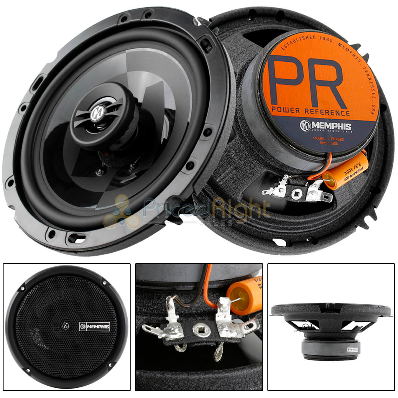 Memphis Audio 6.5" 2 Way Coaxial Speaker 100 Watts Max Power Reference PRX602