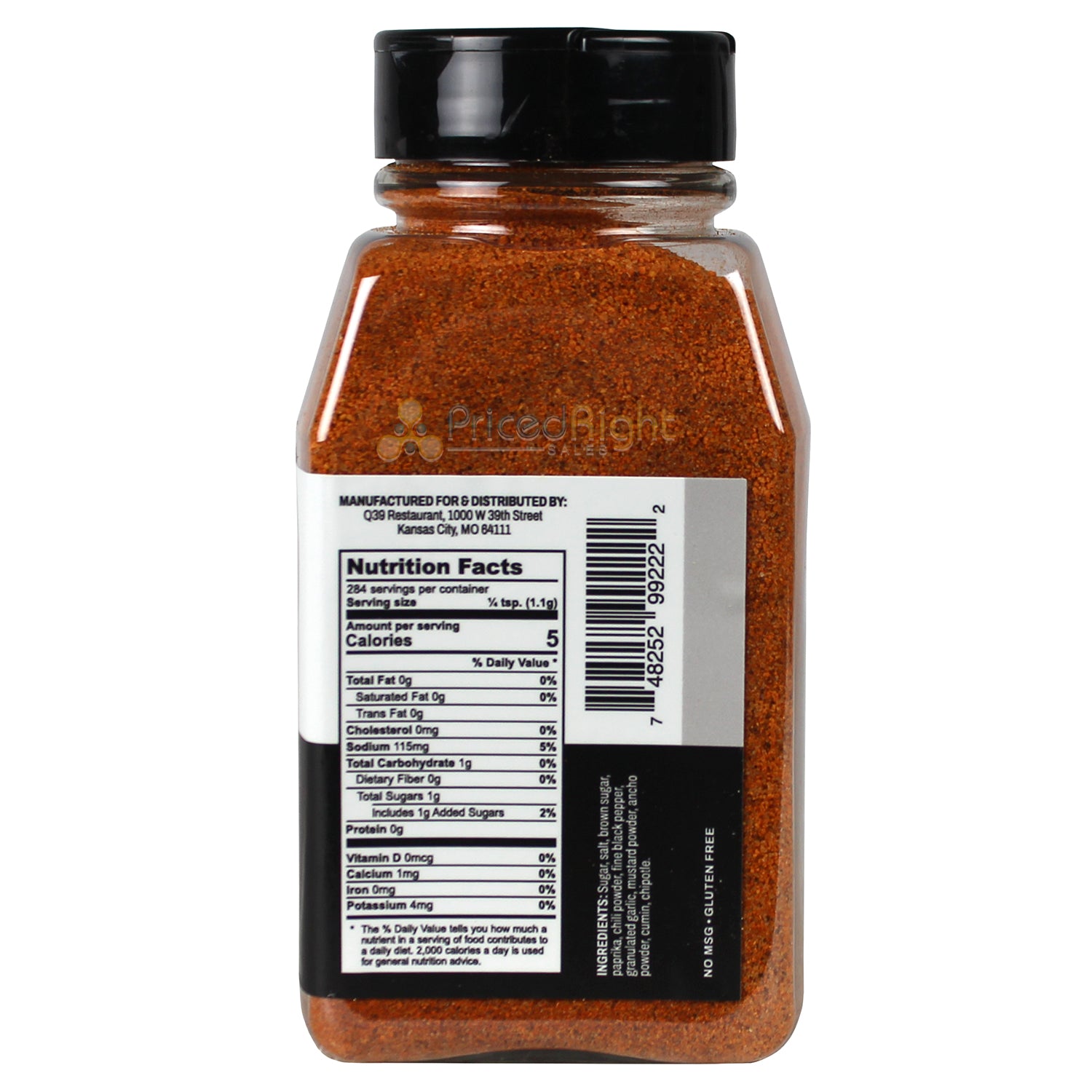 Q39 Brisket Dry Rub Balanced Blend Of Spice & Sweet Gluten Free No MSG 11 oz