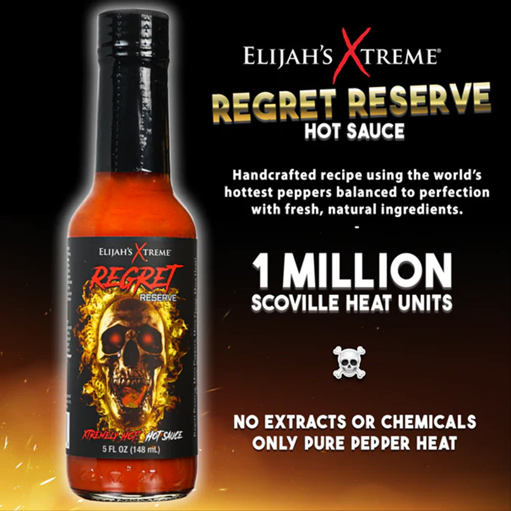 Elijah's Xtreme Gourmet Sauces Regret Reserve Hot Sauce 5 Oz Carolina Reaper