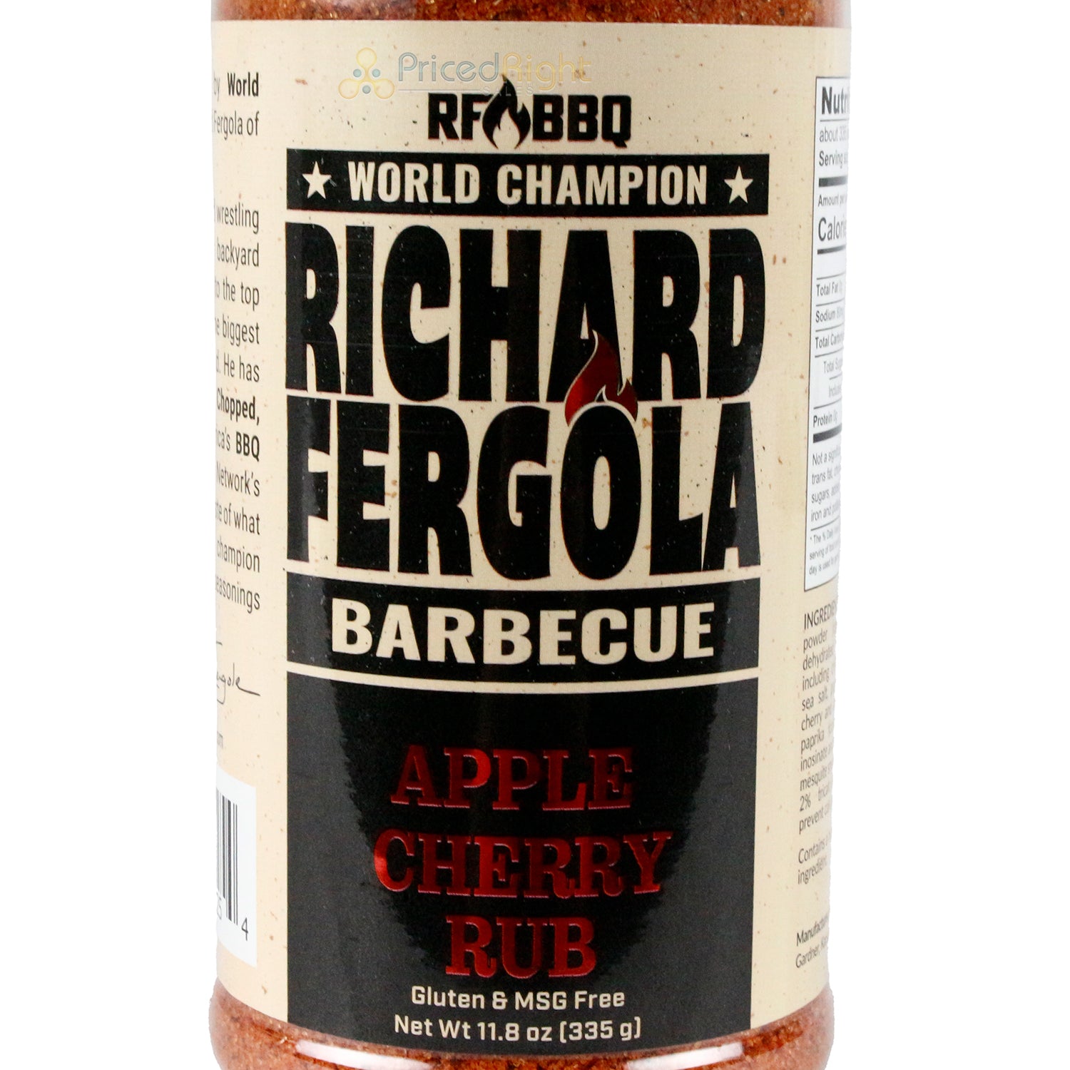 Richard Fergola Barbecue Apple Cherry Rub 11.8 Oz Gluten and MSG Free