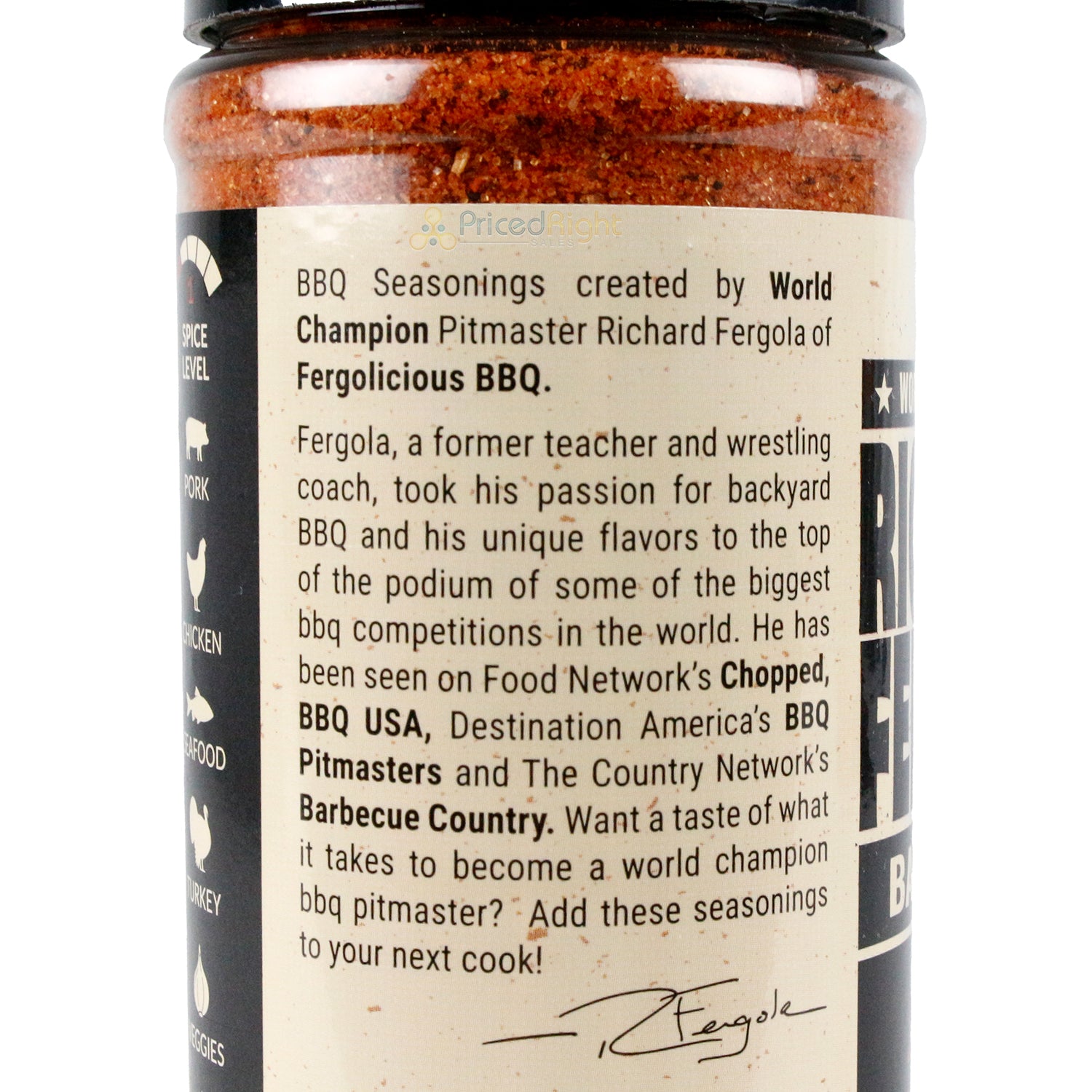 Richard Fergola Barbecue Apple Cherry Rub 11.8 Oz Gluten and MSG Free