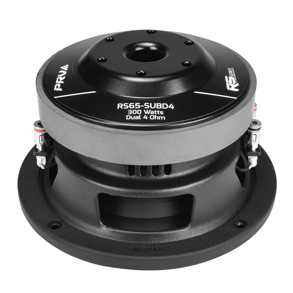 PRV 6.5" Subwoofer 300W RMS 600W Peak Dual 4 Ohm Compact Design RS65-SUBD4