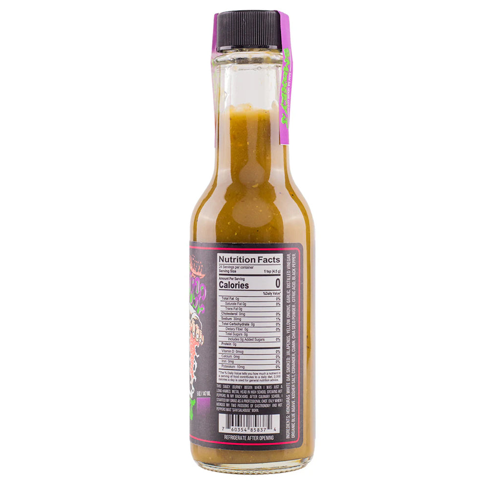 Smokey J Jalapeno Hot Sauce Sam Sa'house 5 Oz 2/10 Heat Level Contains Agave