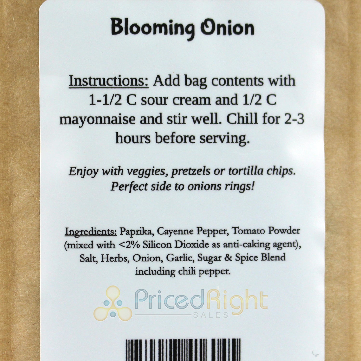 SnS Dips Blooming Onion Dip Mix 0.6 Oz Gluten Free USA Made Small Batch SNS-BLO