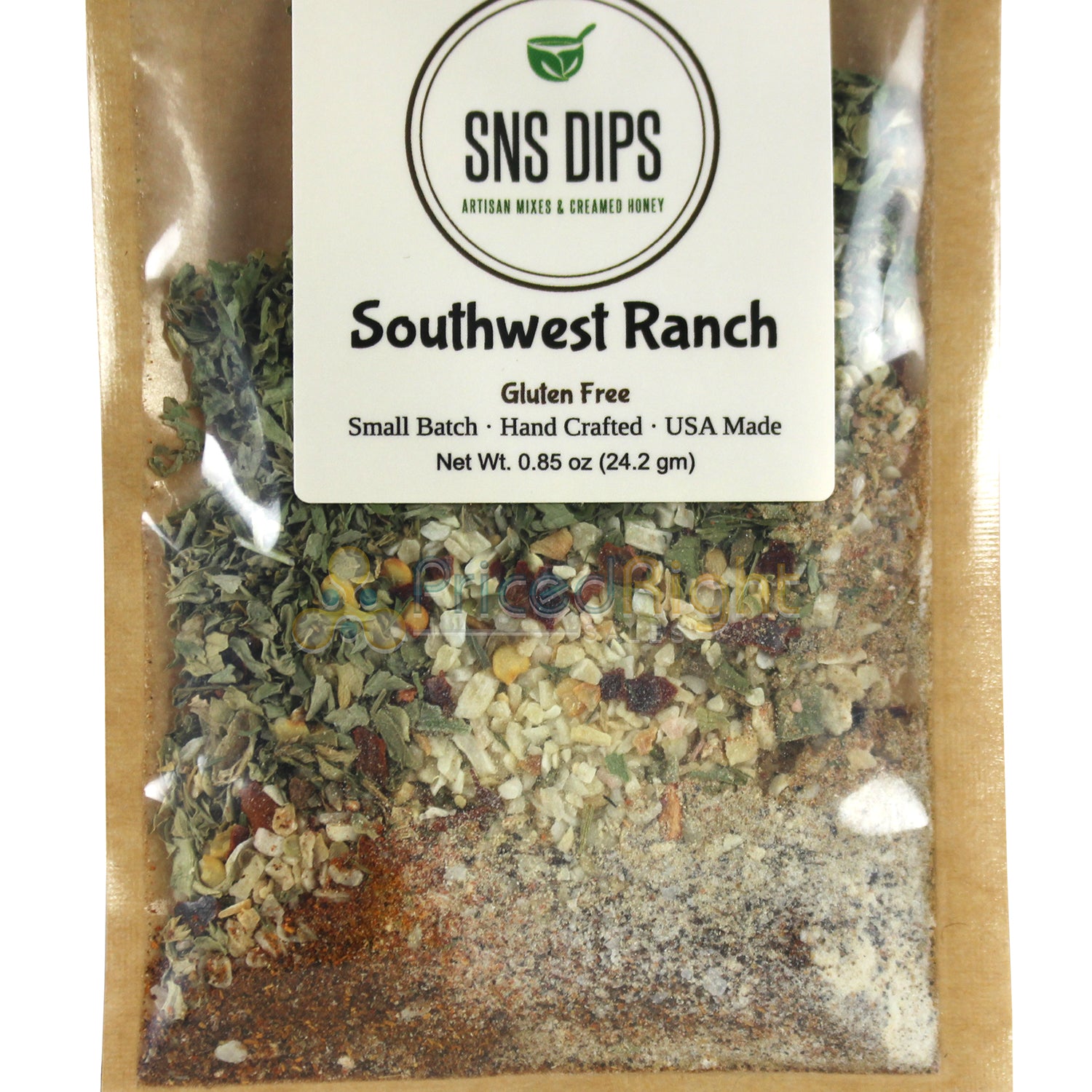 SnS Dips Southwest Ranch 0.85 Oz Gluten Free USA Made Small Batch SNS-SWR