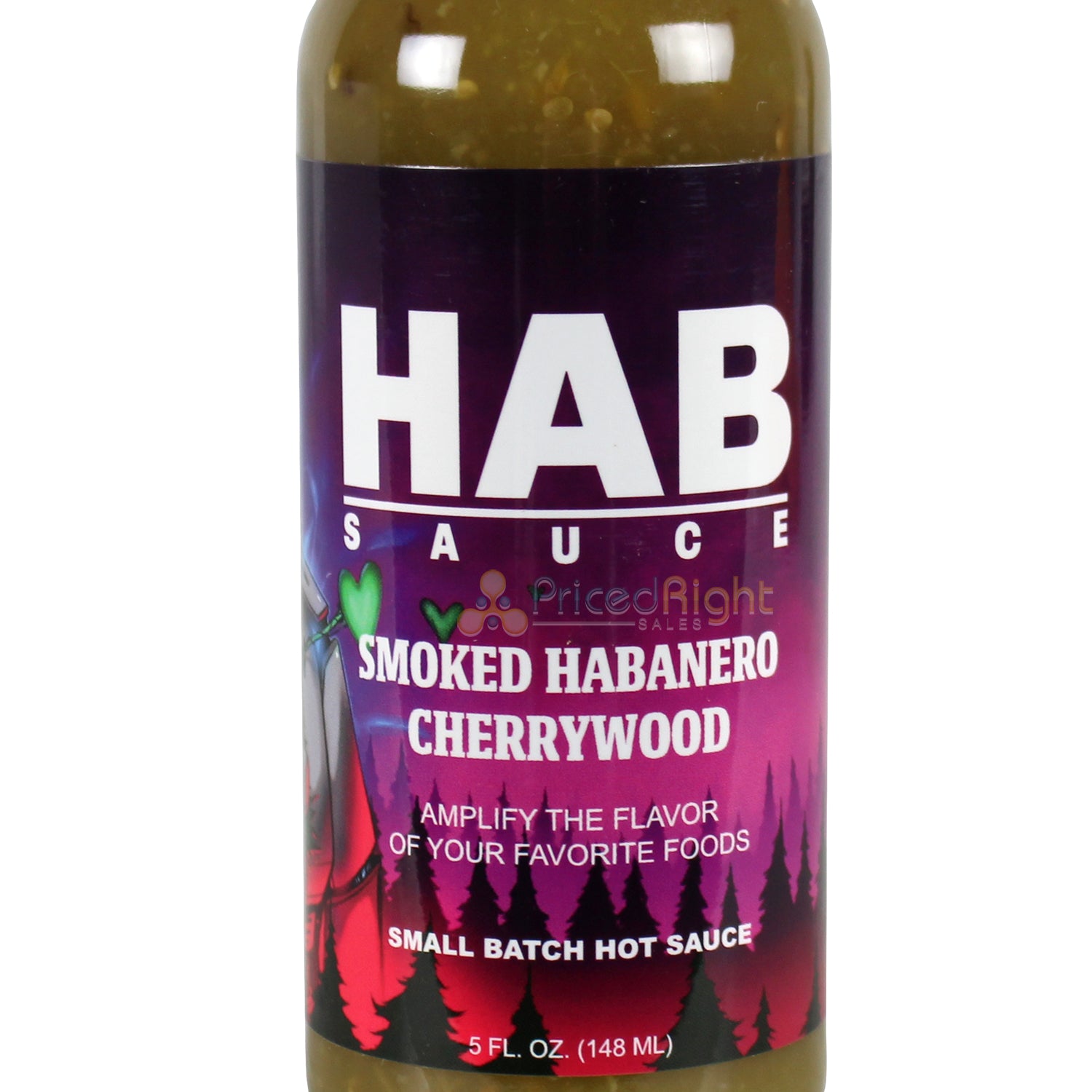 Smoked Habanero Cherrywood Hot Sauce 5 Oz Gluten Free Vegan HAB Sauce SQ1931839